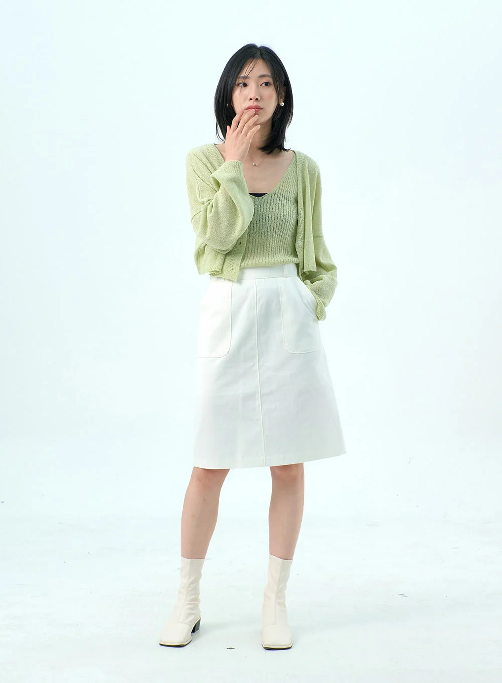 Mesh Top And Cardigan Set OY317 - Image 2
