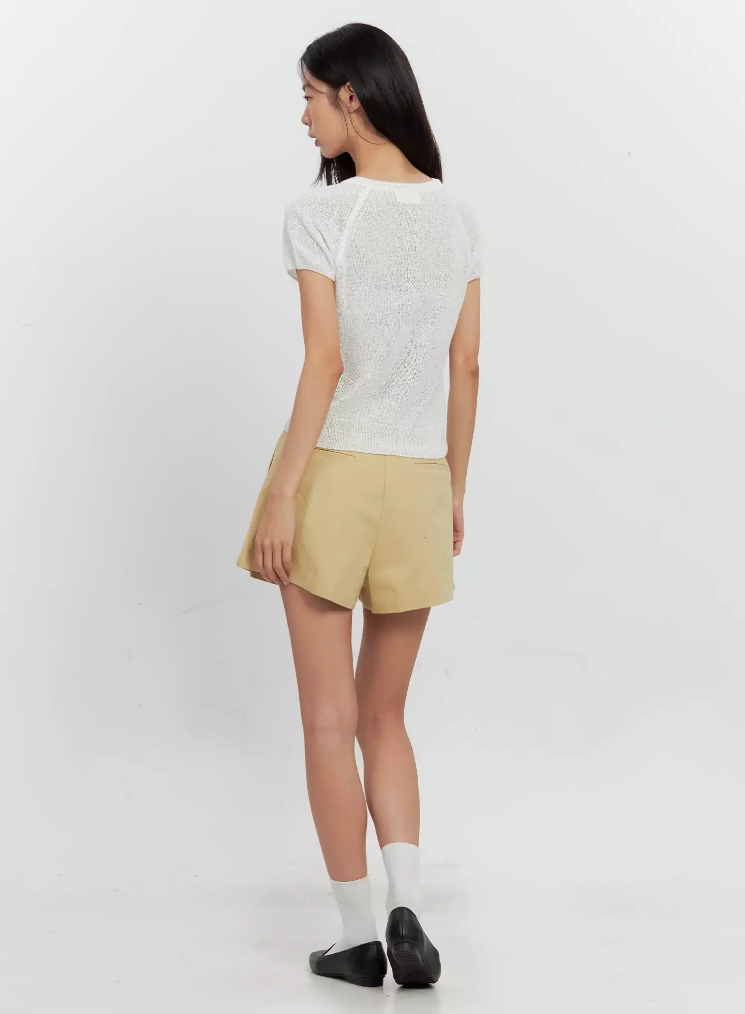 Mesh V-Neck Short-Sleeve Top IL528 - Image 14