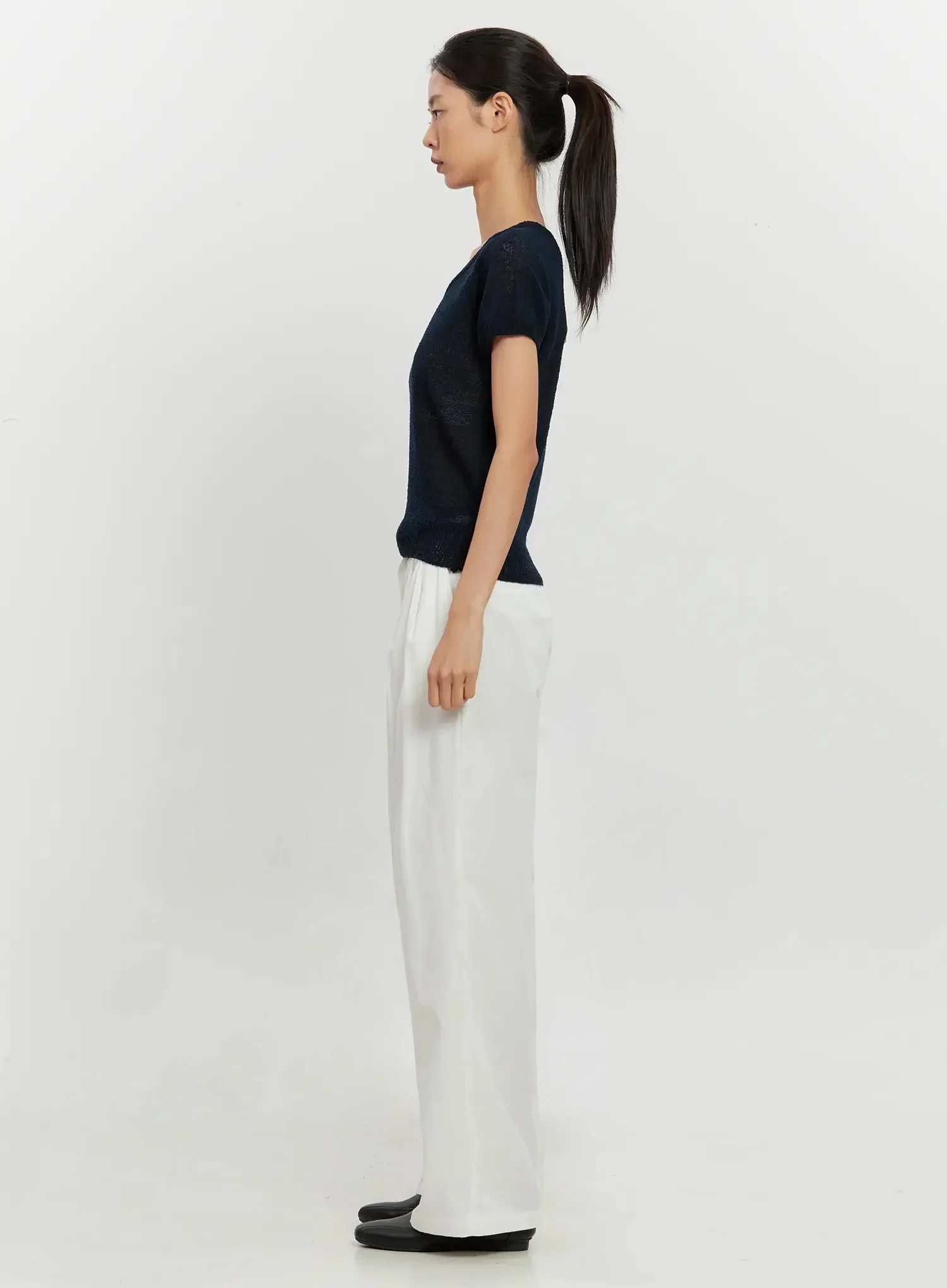 Mesh V-Neck Short-Sleeve Top IL528 - Image 28