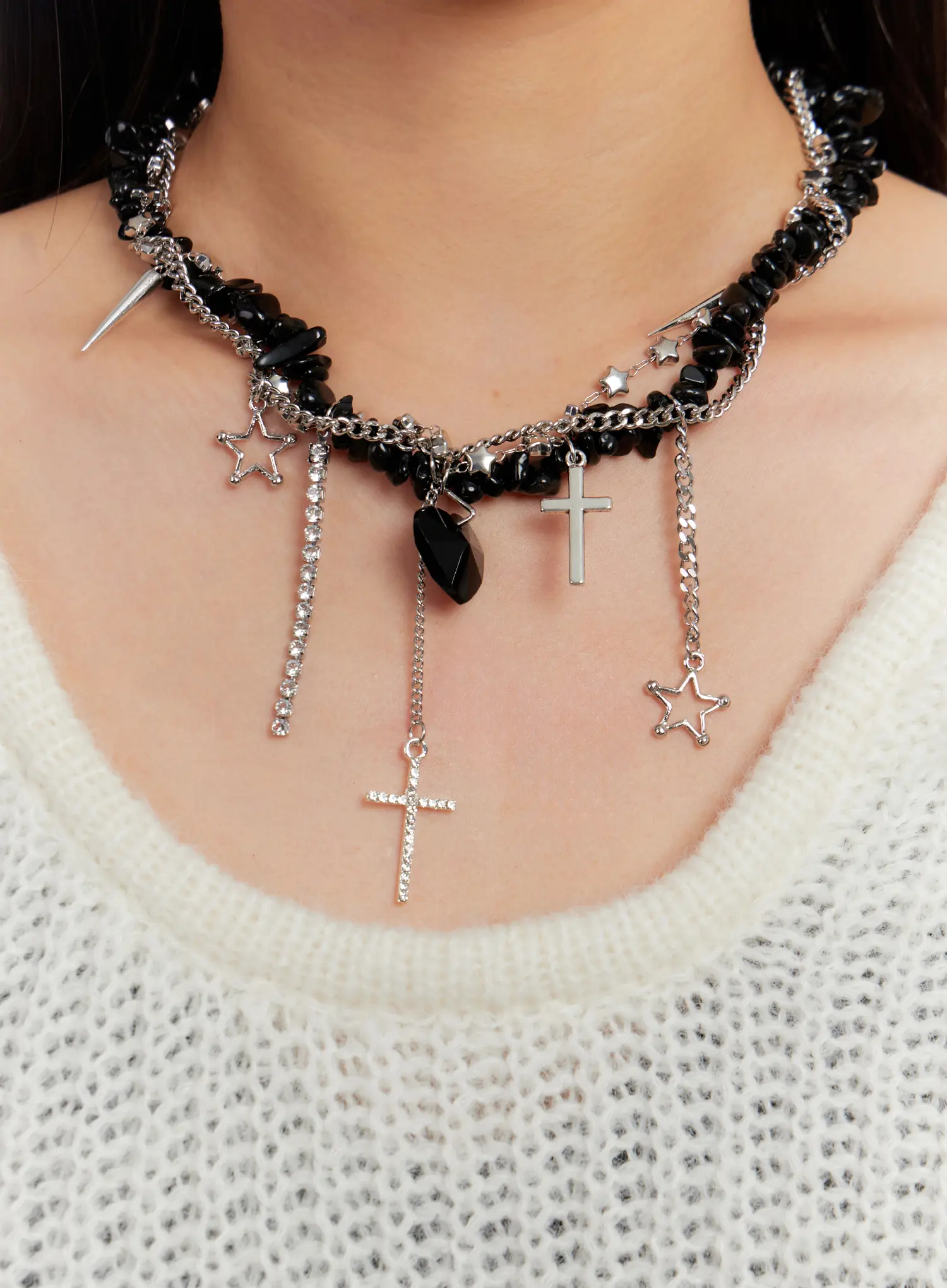 Midnight Layered Necklace IO527 - Image 2
