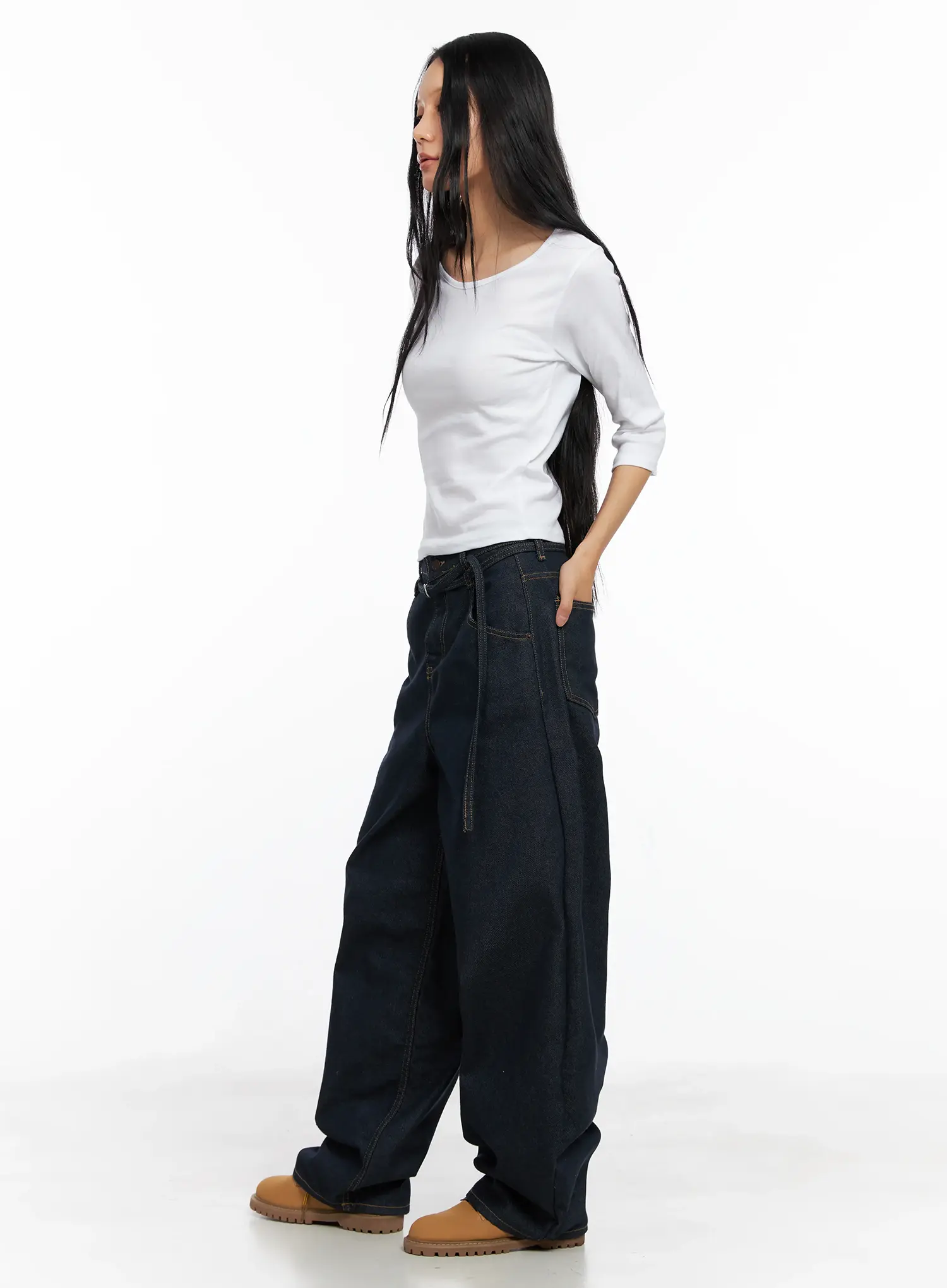 Minimalist White U-Neck Top CO528 - Image 4