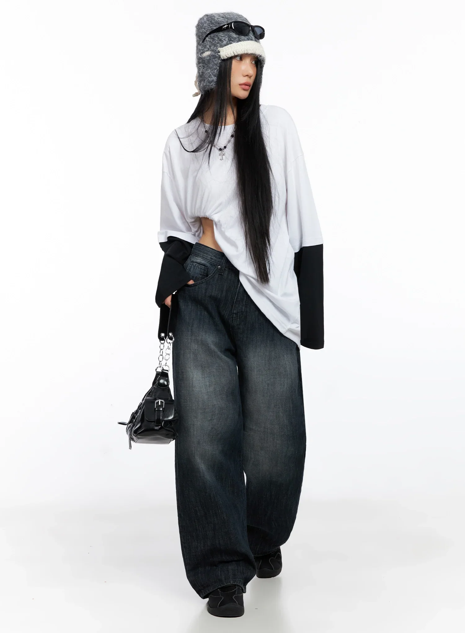 Minnell Vintage-Wash Wide-Leg Jeans IO517 - Image 2
