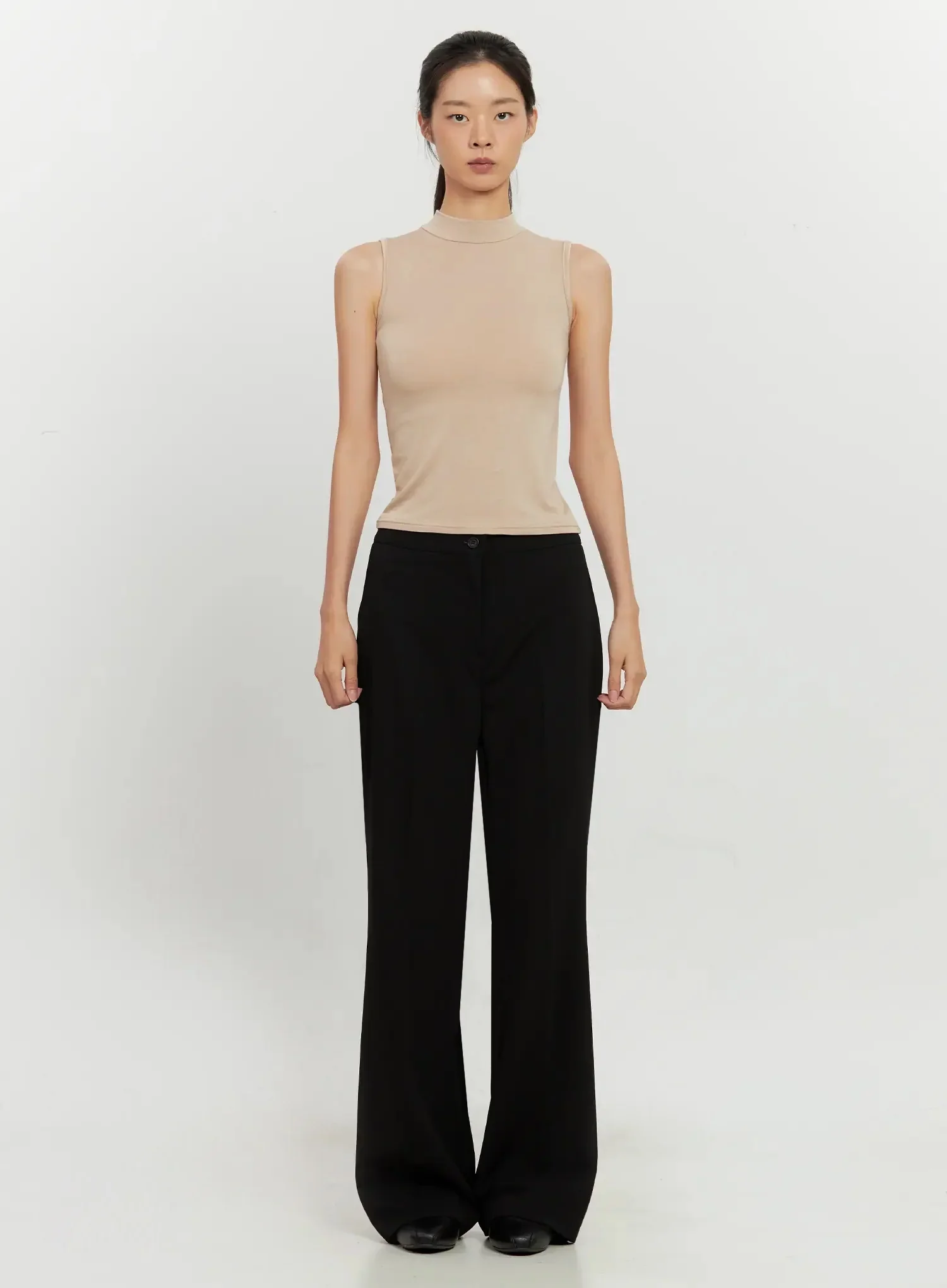 Mock Neck Sleeveless Top IL528 - Image 4