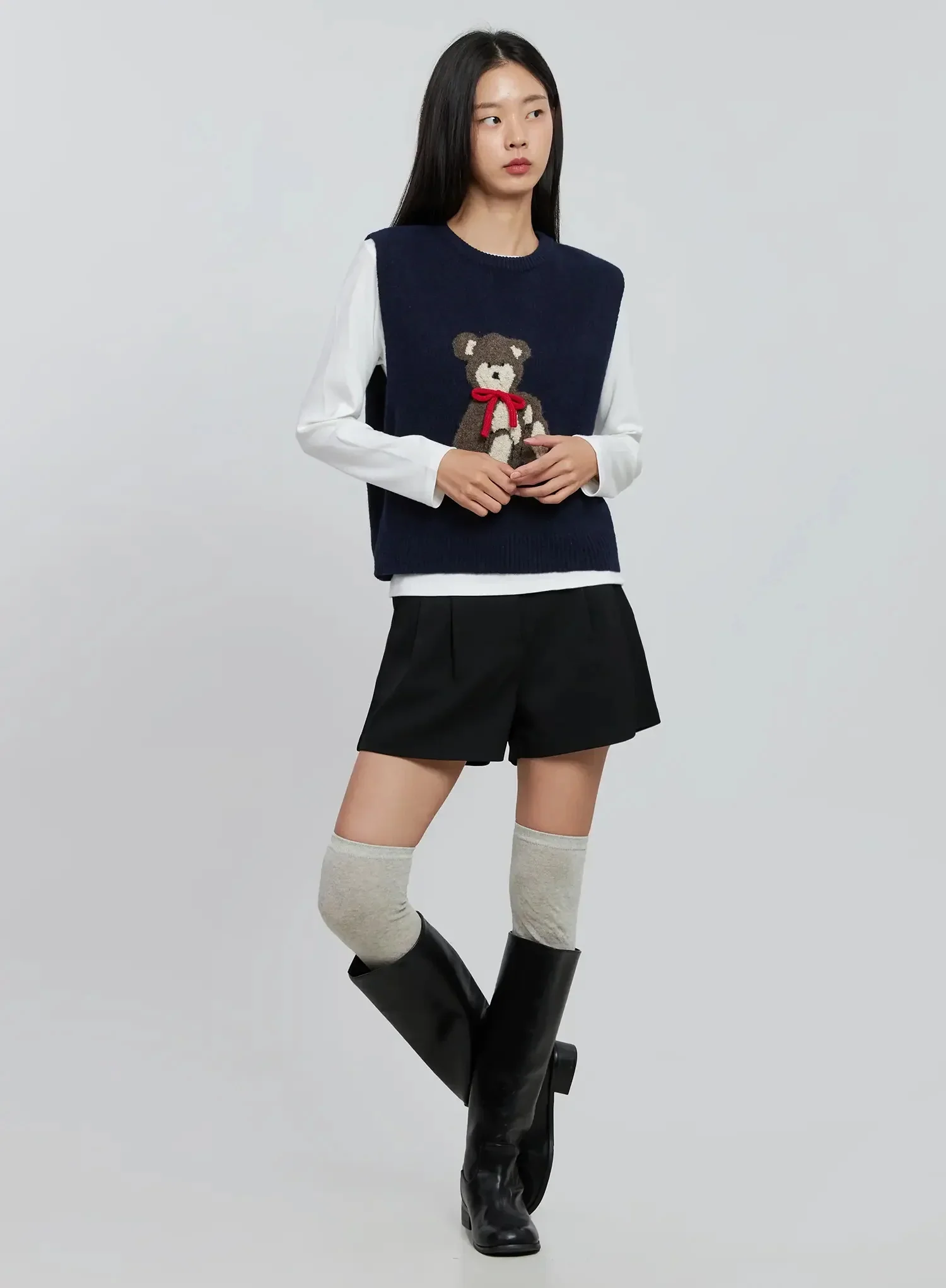 Modern Pintuck Tailored Shorts IN507 - Image 10