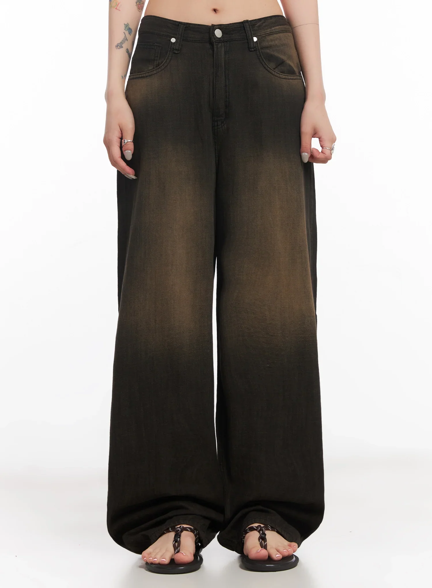 Moka Summer-Wash Wide-Leg Denim Pants IC503 - Image 5