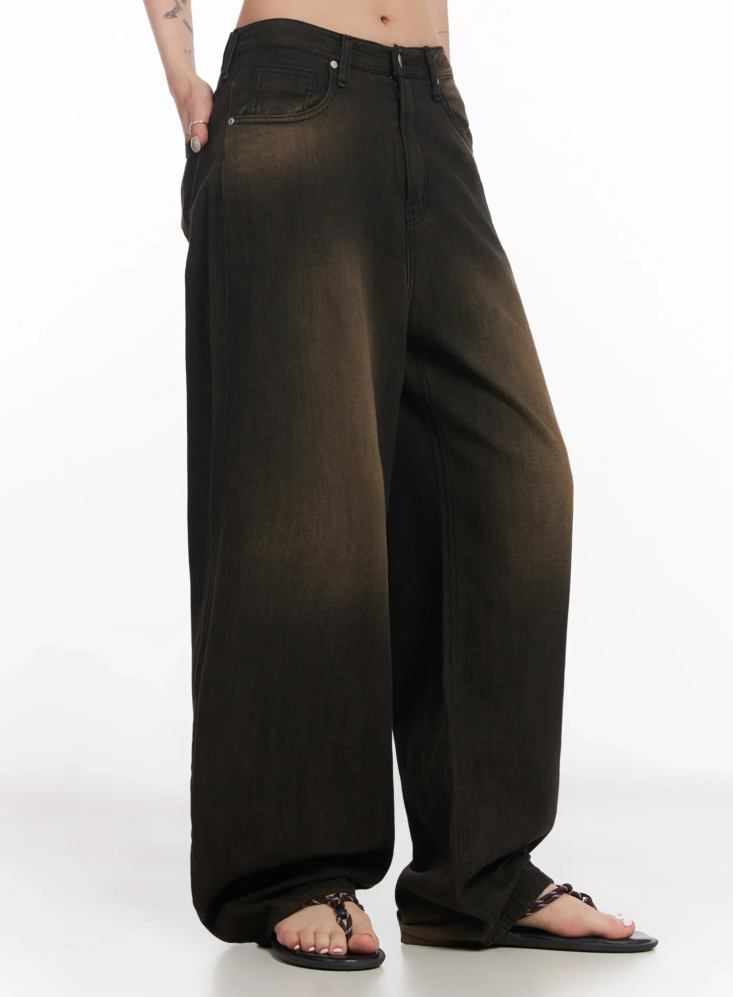 Moka Summer-Wash Wide-Leg Denim Pants IC503 - Image 8
