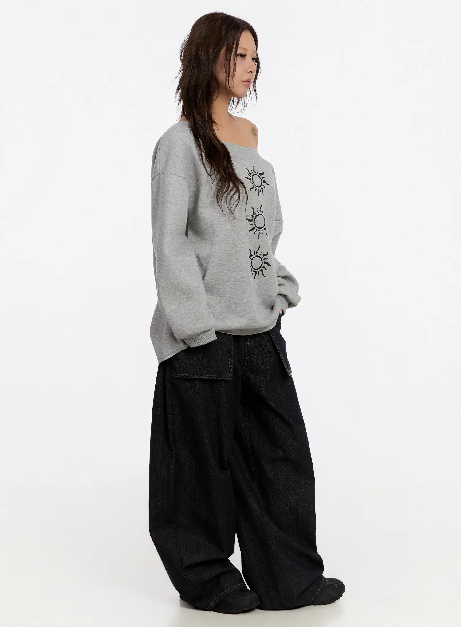 Momo Non-Fade Pocket Wide Jeans CN527 - Image 5