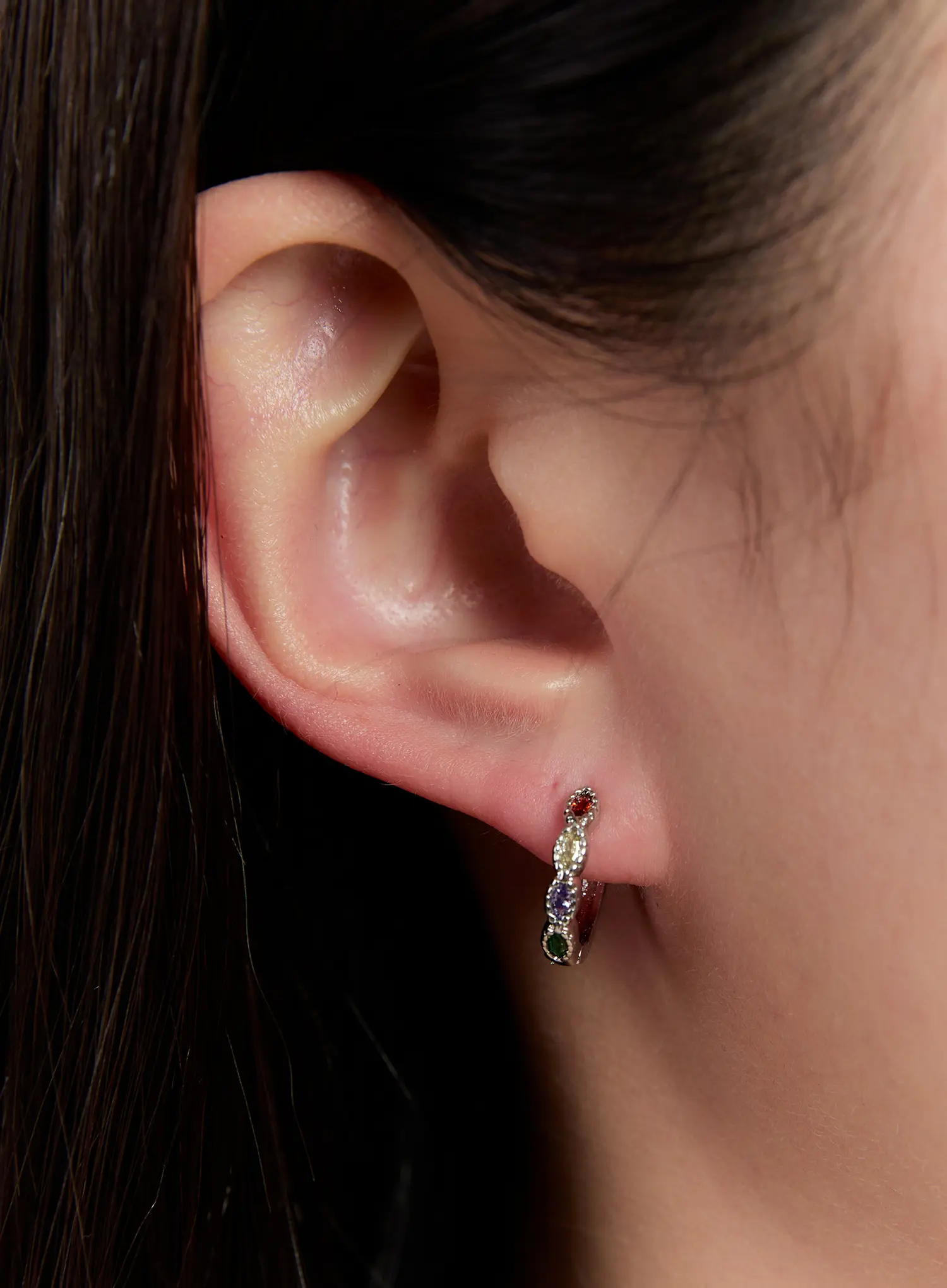 Multicolor Hoop Earrings IN528 - Image 3