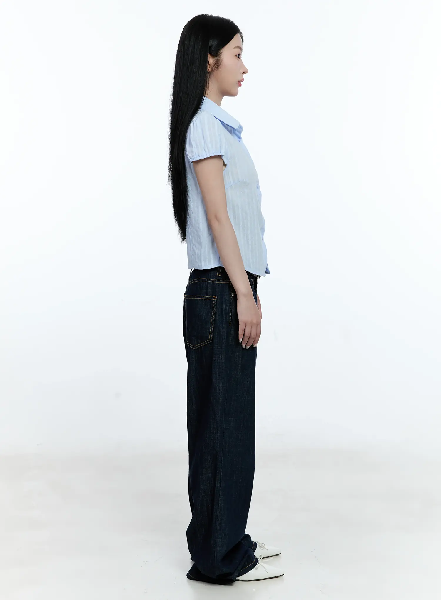 Nari No-Fade Wide-Leg Denim Jeans CG512 - Image 5