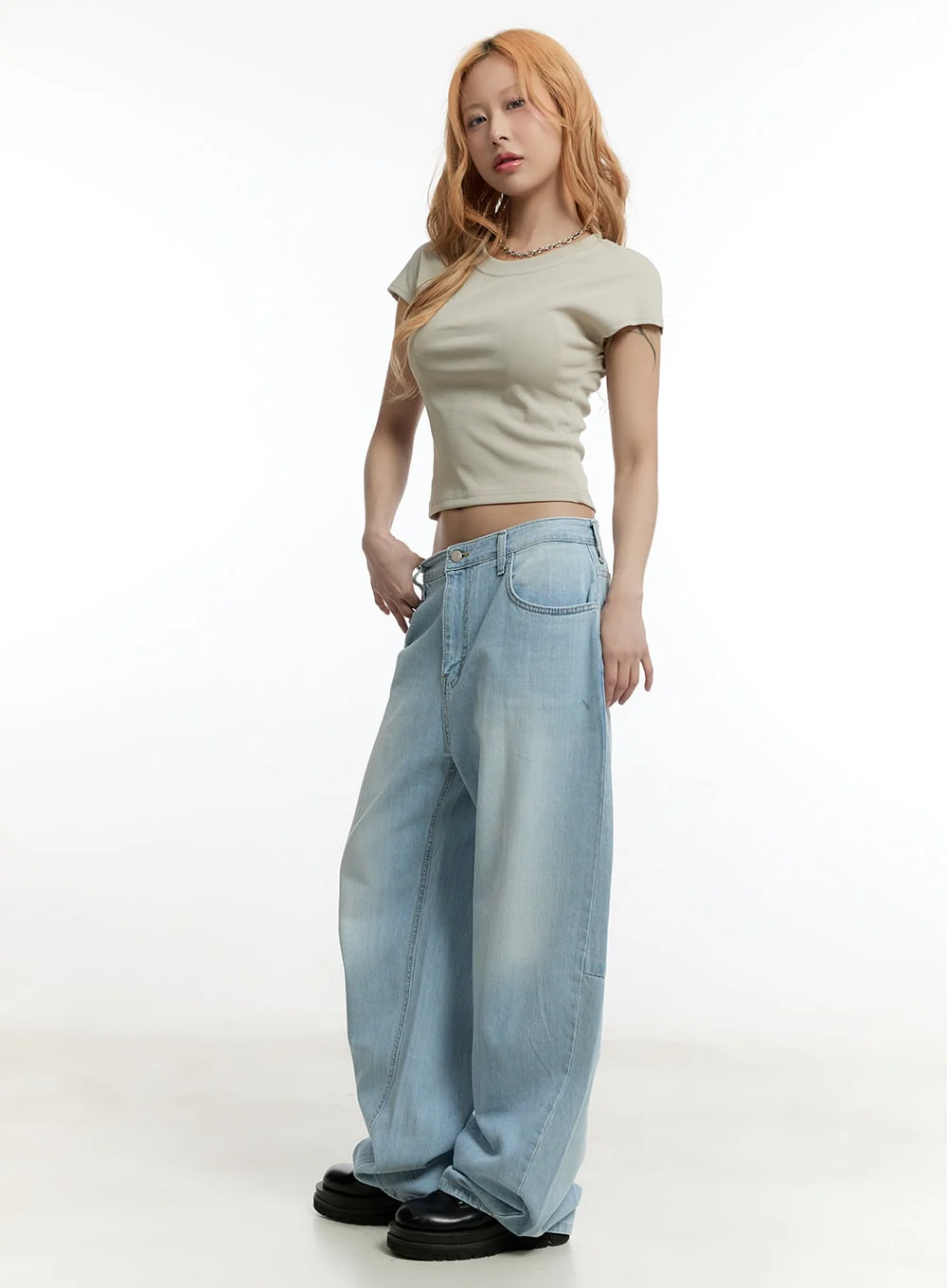 Nevara Washed Baggy Jeans CY501 - Image 4