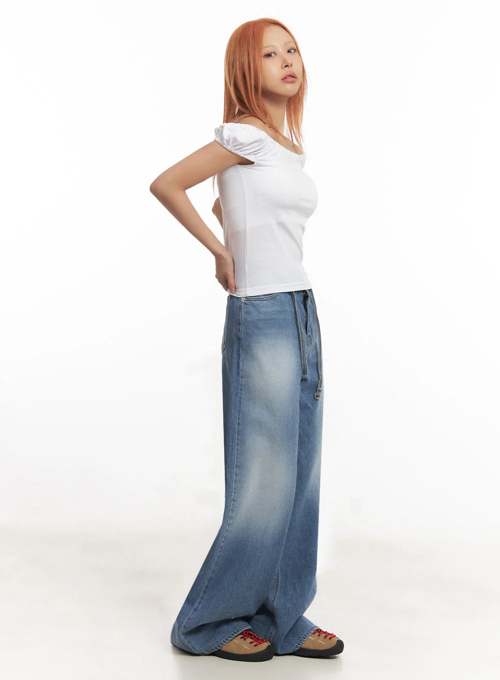 Nikki Denim Strap Baggy Jeans IA515 - Image 7