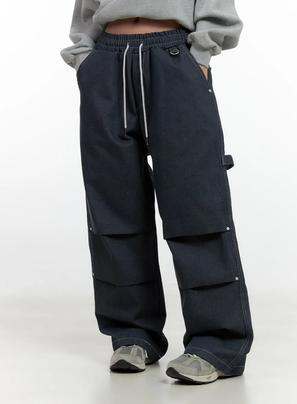 Non-Fade Wide-Leg Denim Trousers CN412 - Image 10