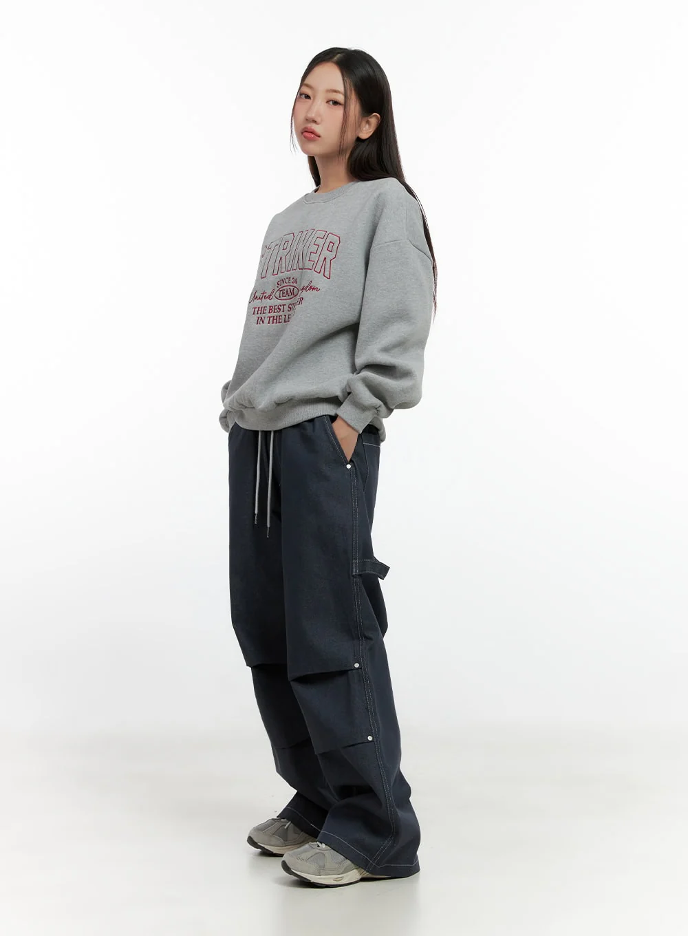 Non-Fade Wide-Leg Denim Trousers CN412 - Image 3