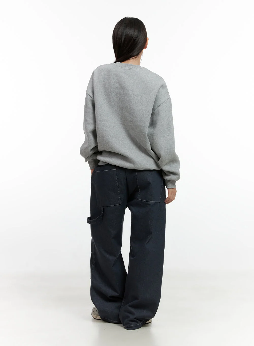 Non-Fade Wide-Leg Denim Trousers CN412 - Image 4