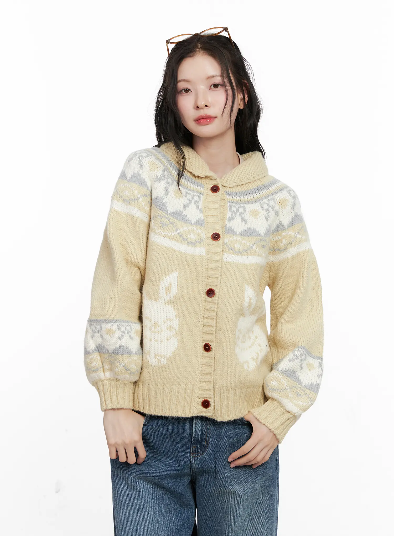 Nordic Chunky Knit Cardigan CO531 - Image 4
