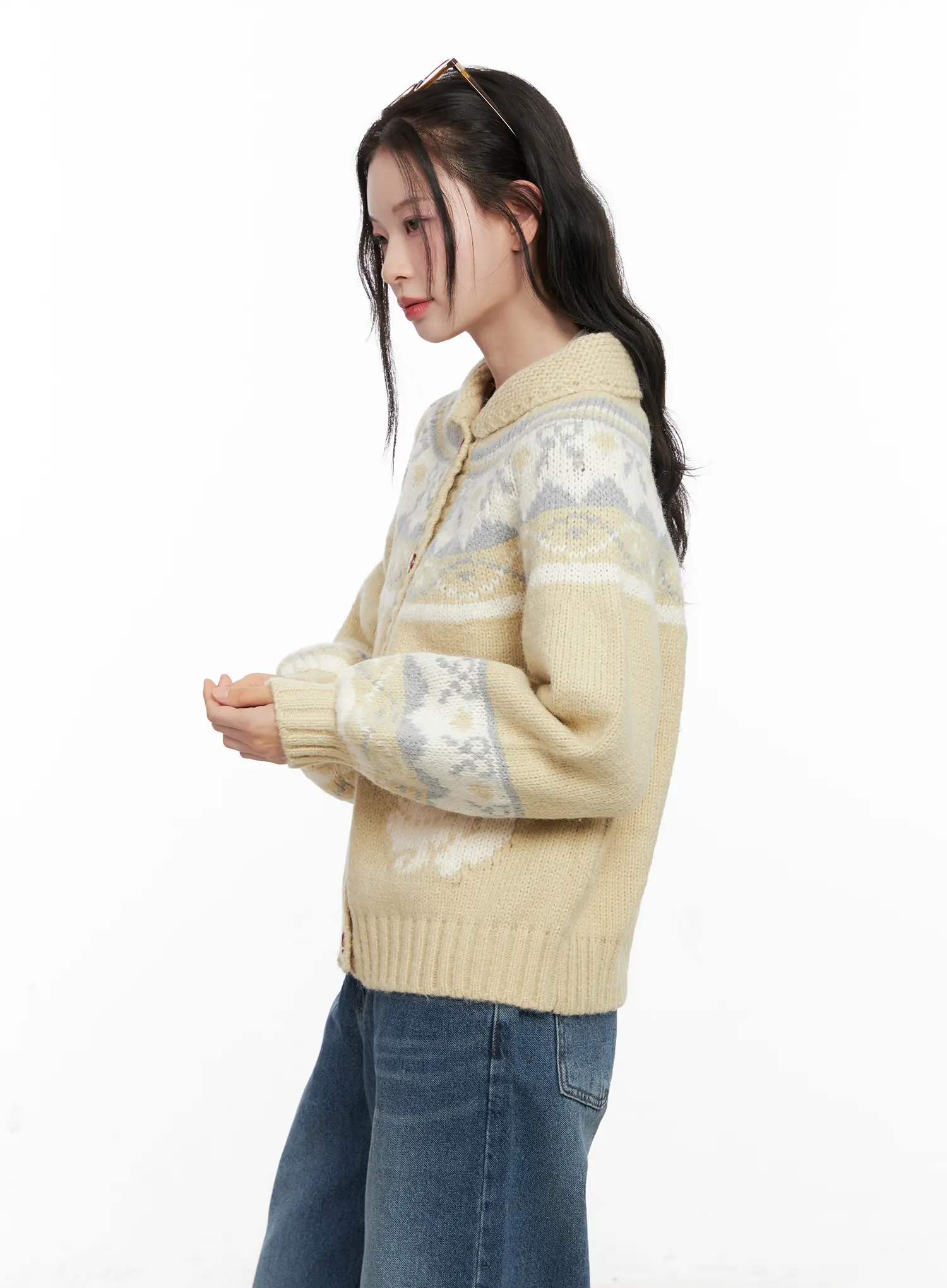 Nordic Chunky Knit Cardigan CO531 - Image 5