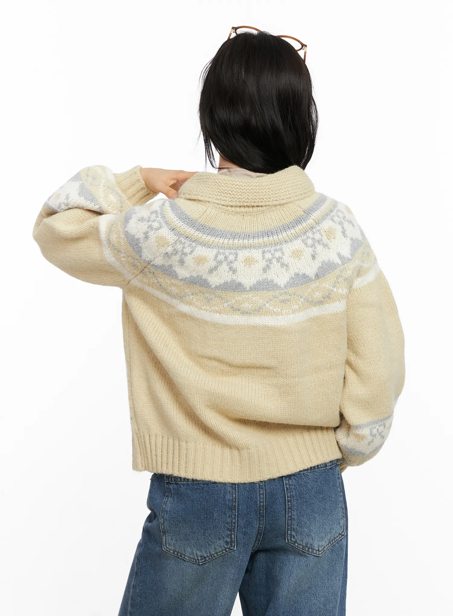 Nordic Chunky Knit Cardigan CO531 - Image 7