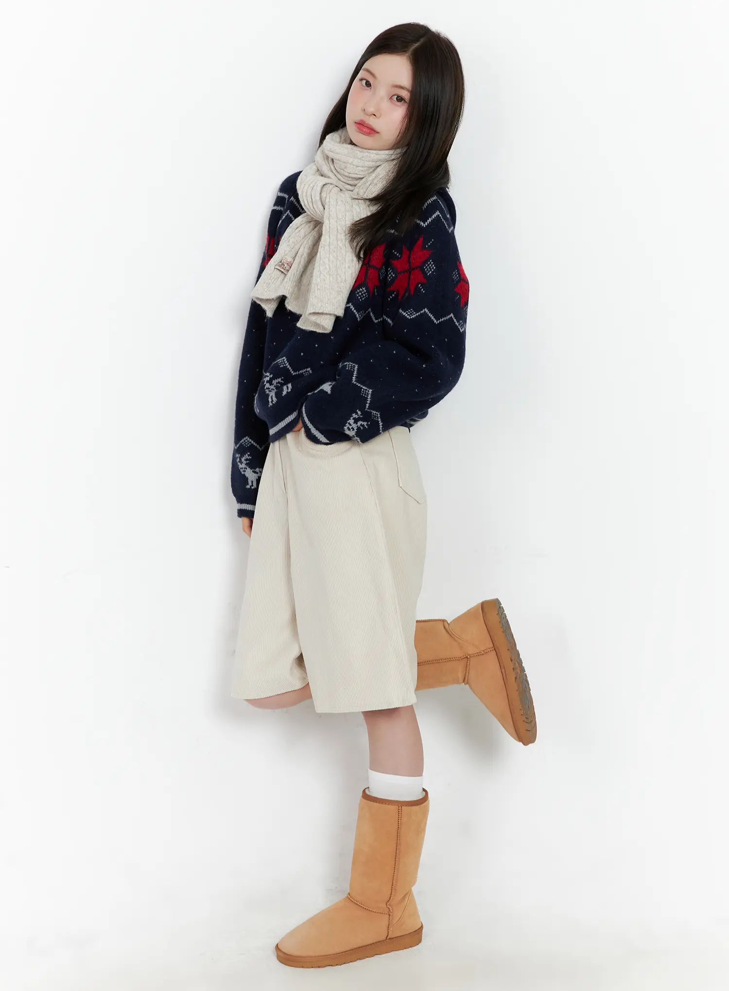 Nordic Hooded Knit Sweater CN519 - Image 7