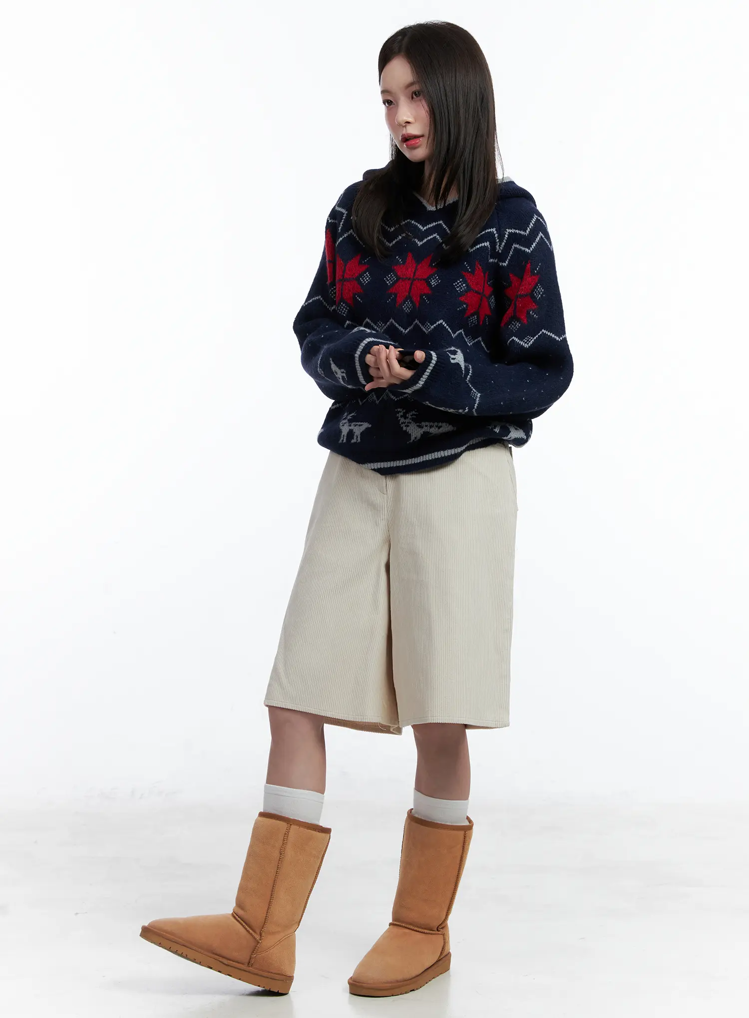 Nordic Hooded Knit Sweater CN519 - Image 9