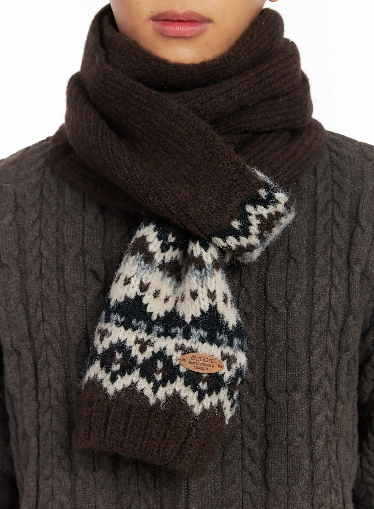 Nordic Pattern Knit Scarf ID511