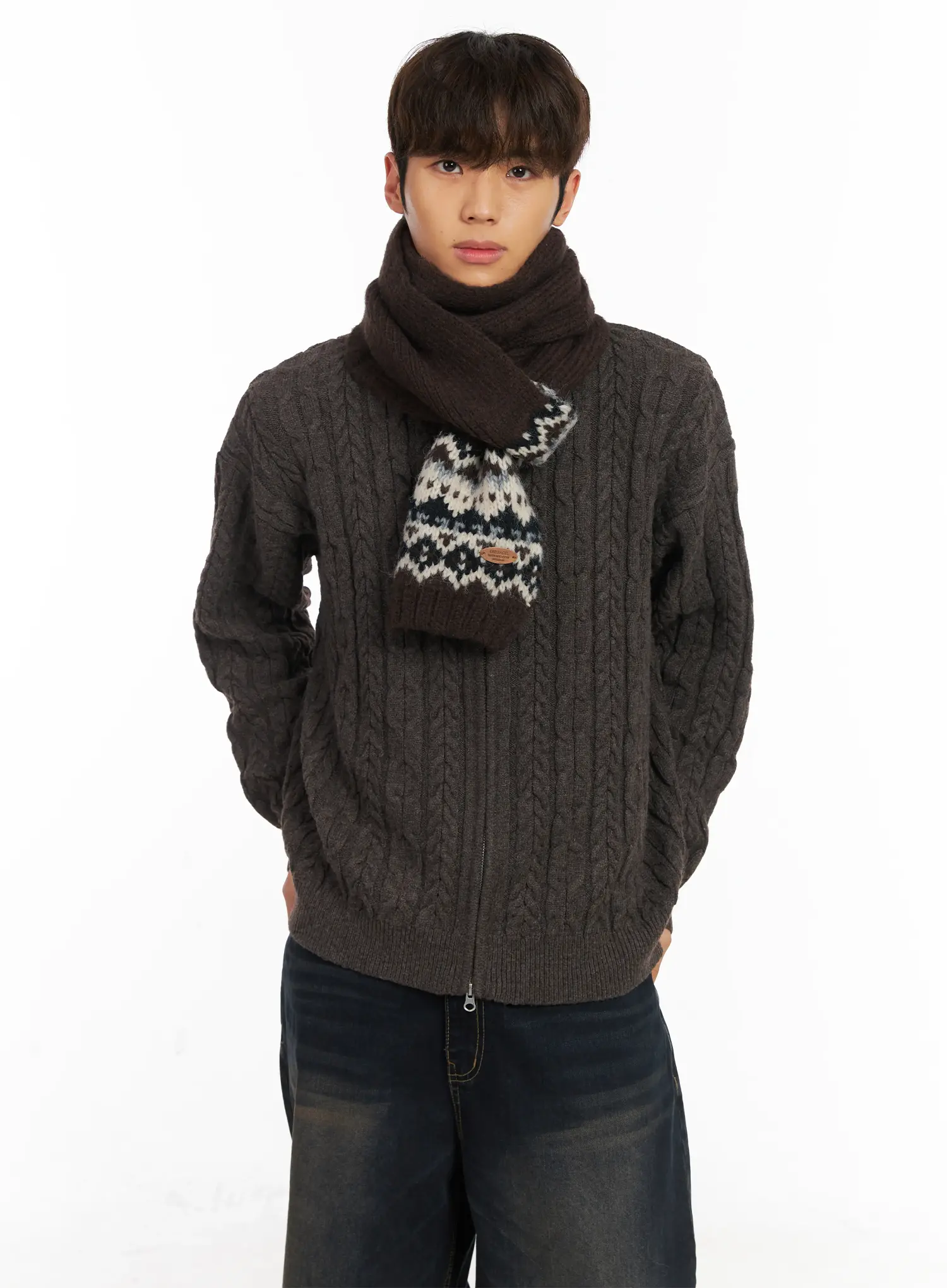 Nordic Pattern Knit Scarf ID511 - Image 3