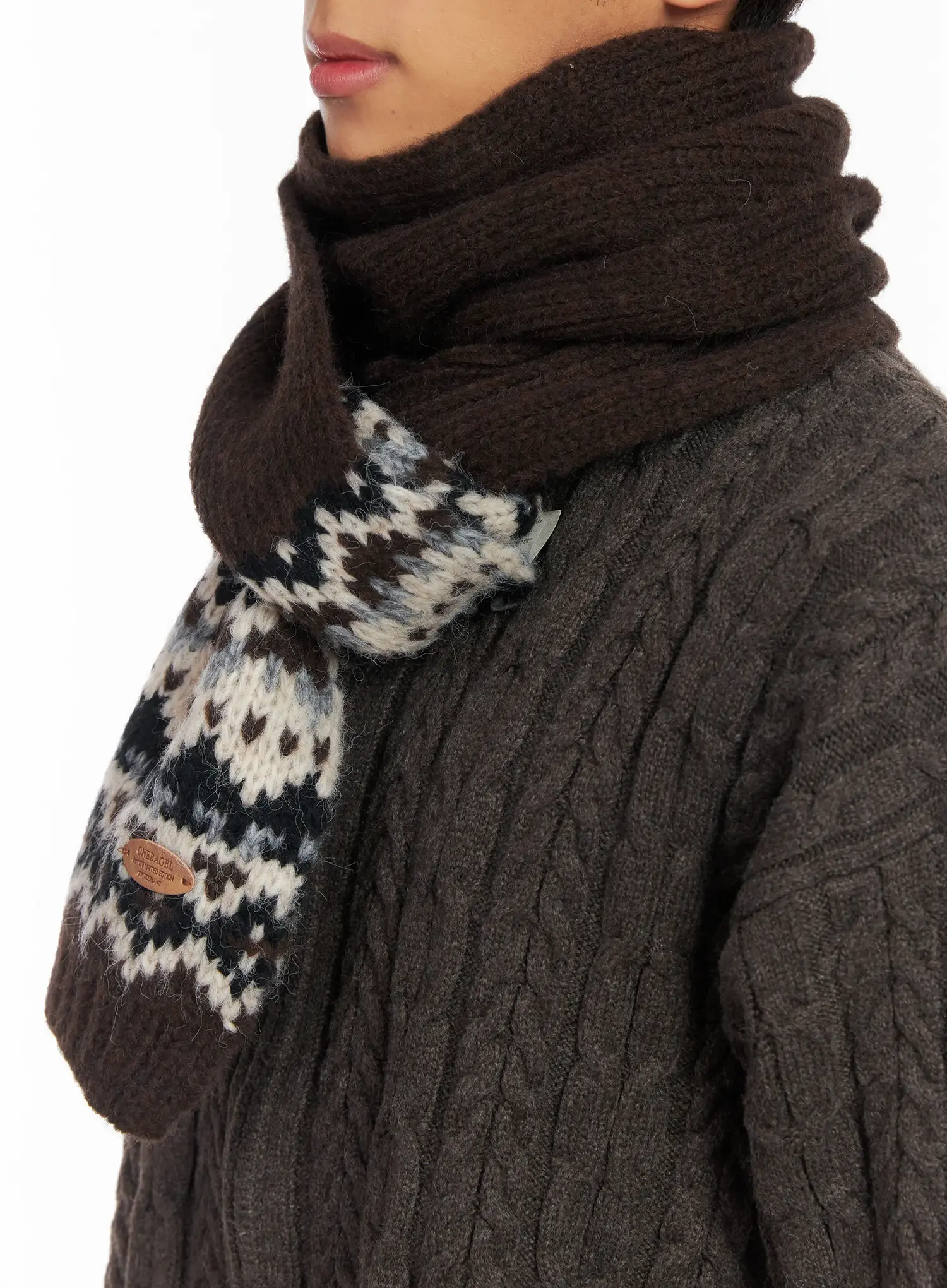 Nordic Pattern Knit Scarf ID511 - Image 4