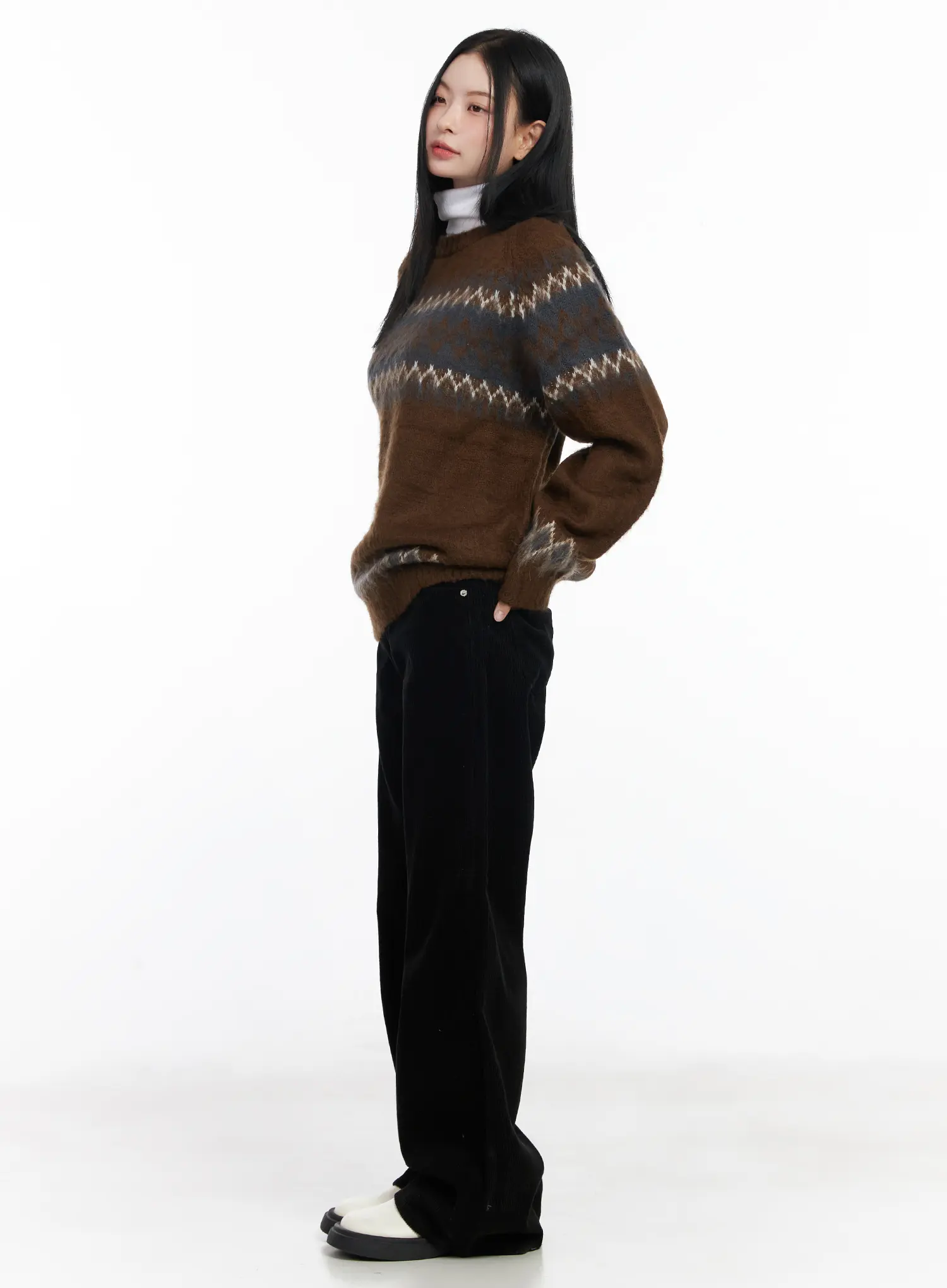 Nordic Pattern Knit Sweater CJ520 - Image 4