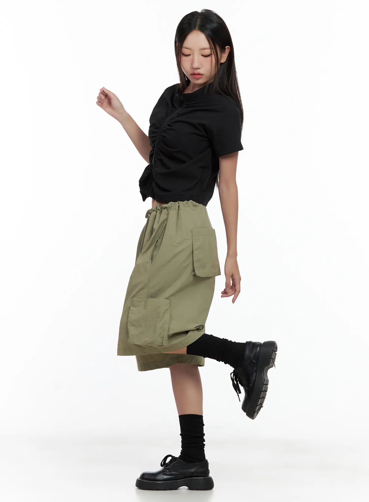 Nylon Cargo Bermuda Shorts CL509 - Image 8