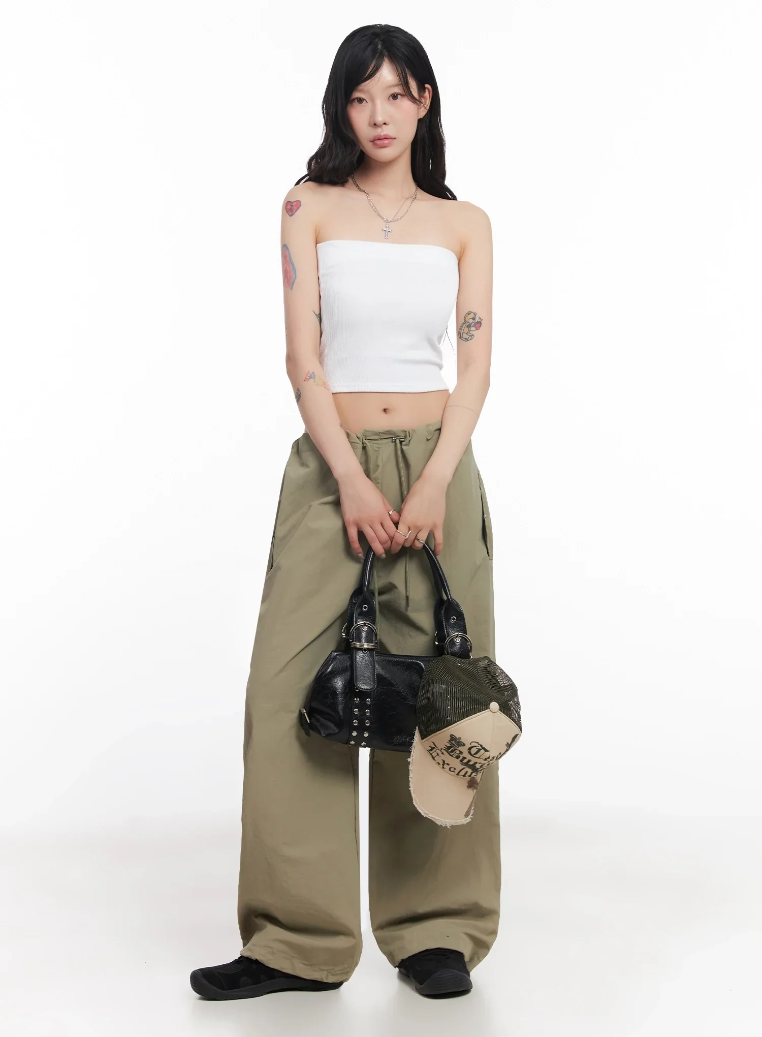 Nylon Cargo Relaxed-Fit Pants IC503 - Image 2