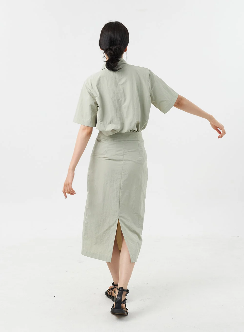 Nylon Midi Skirt OU309 - Image 8