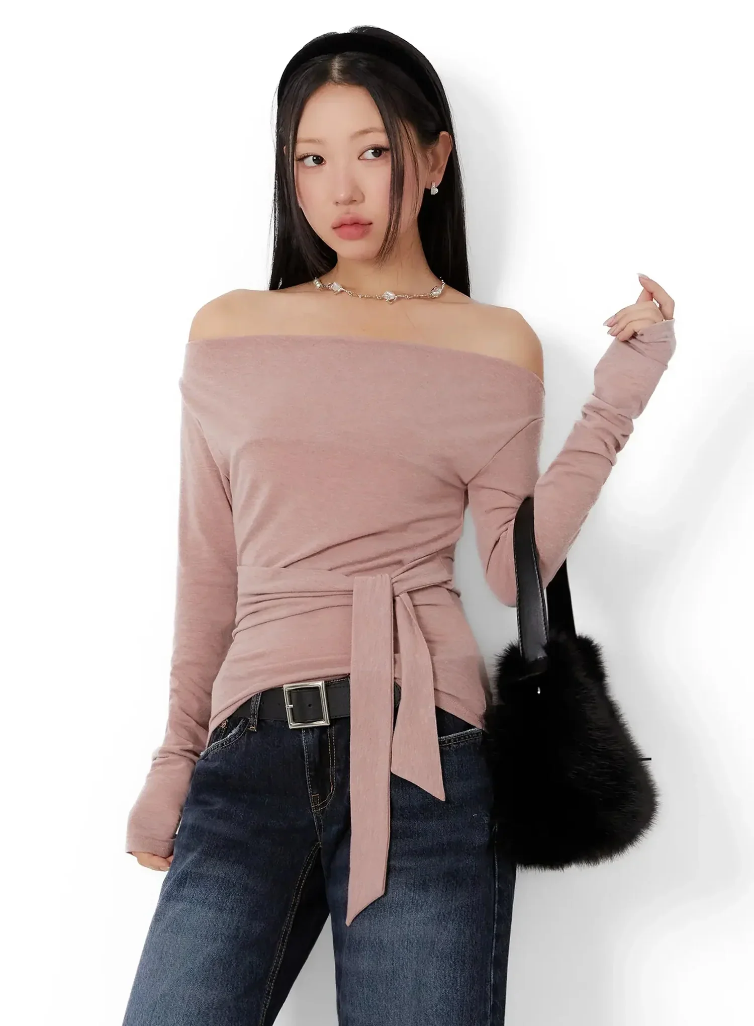 Off-Shoulder Bow Top ID525