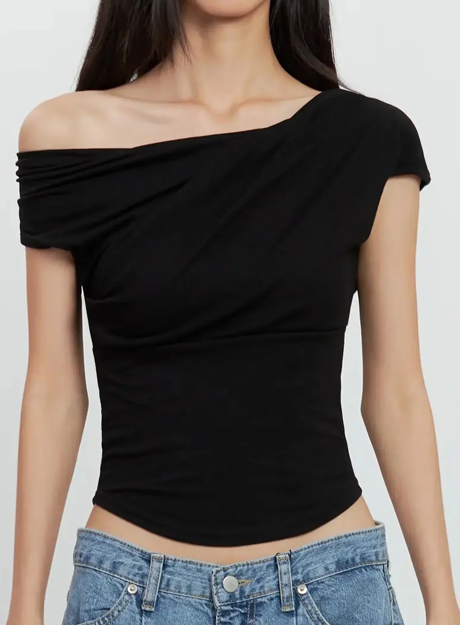 Off-Shoulder Draped Top IL528 - Image 25