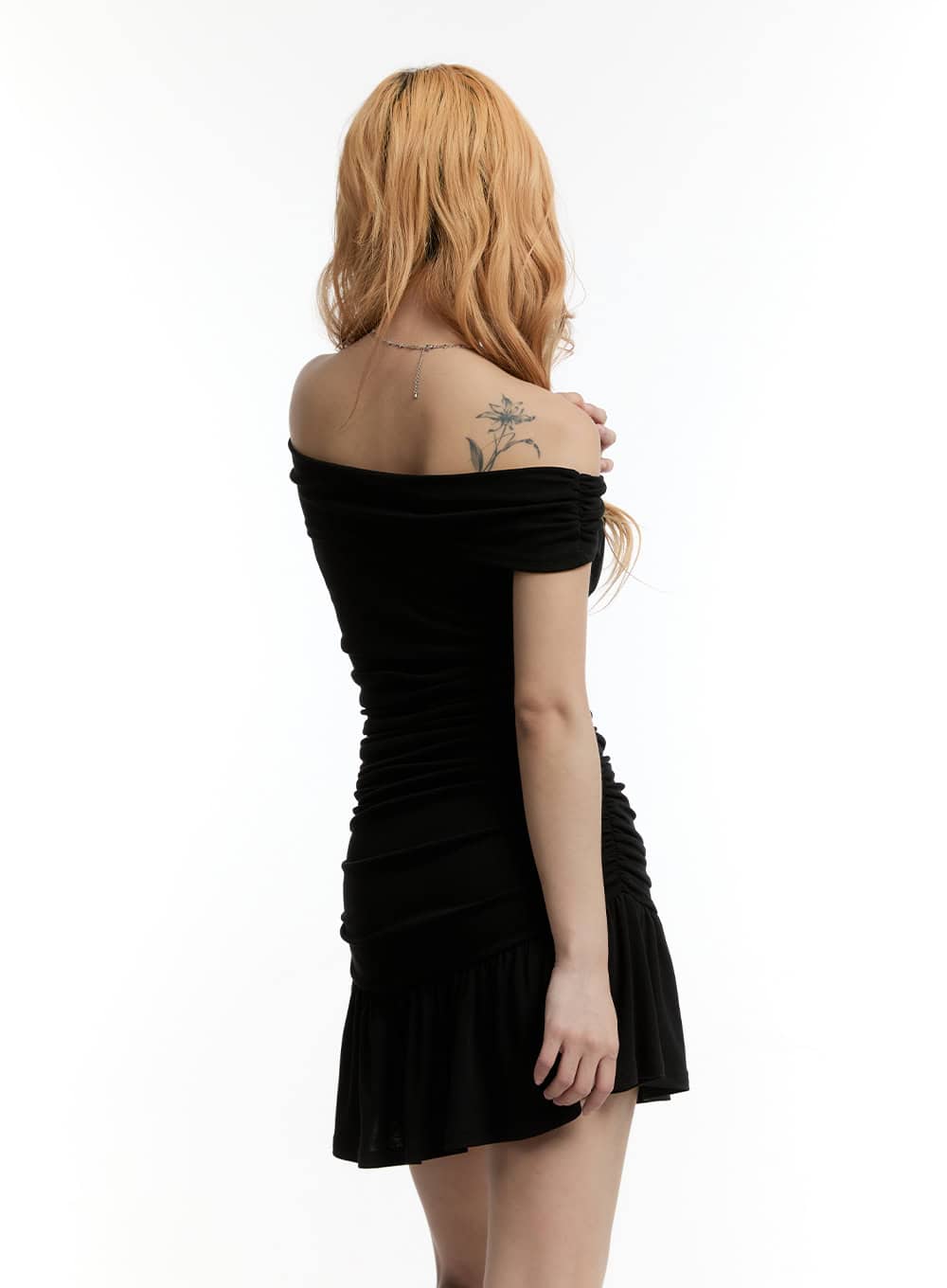 Off-Shoulder Frilly Mini Dress CY506 - Image 8