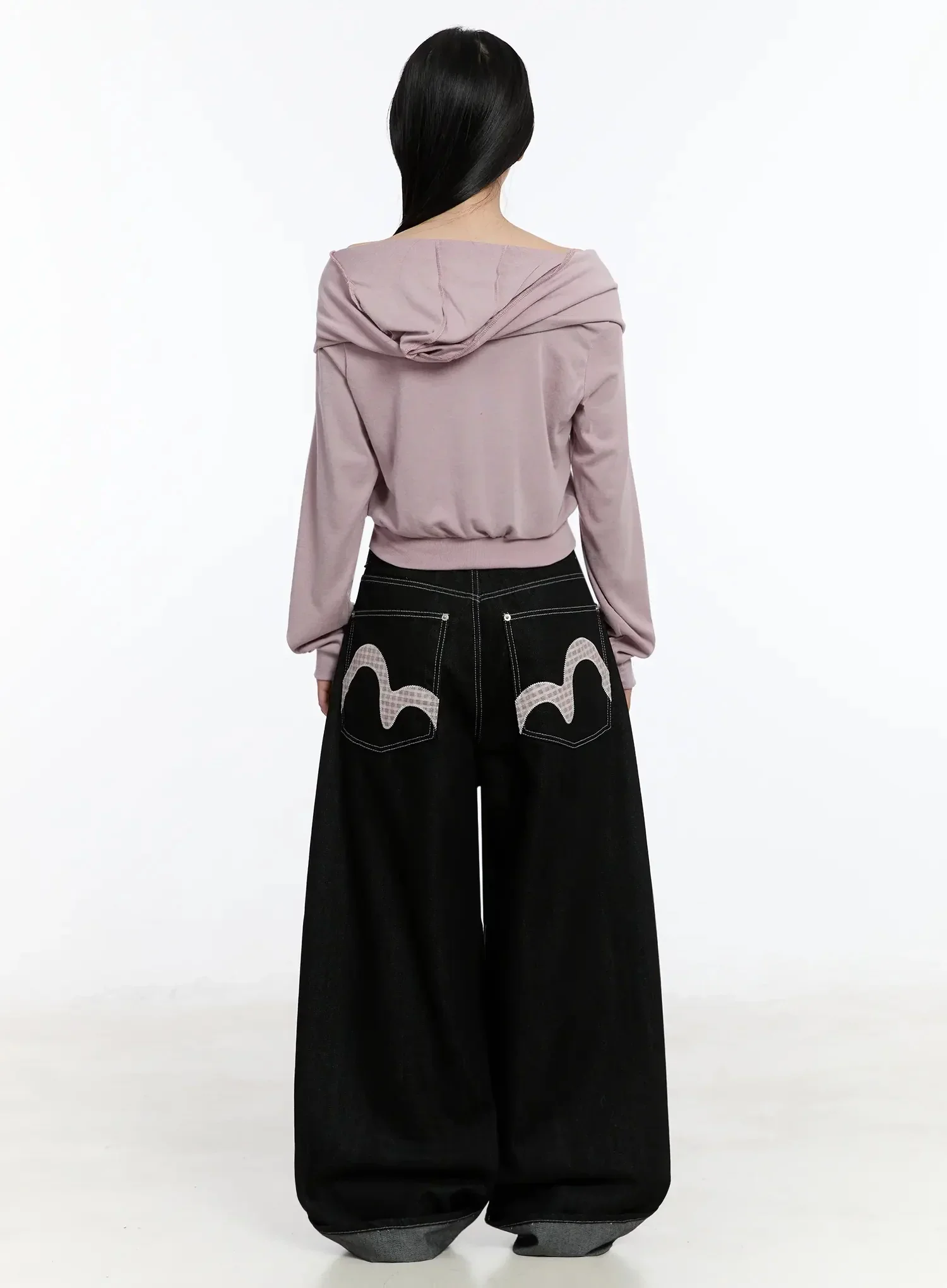 Off-Shoulder Hooded Sweatshirt IM513 - Image 11