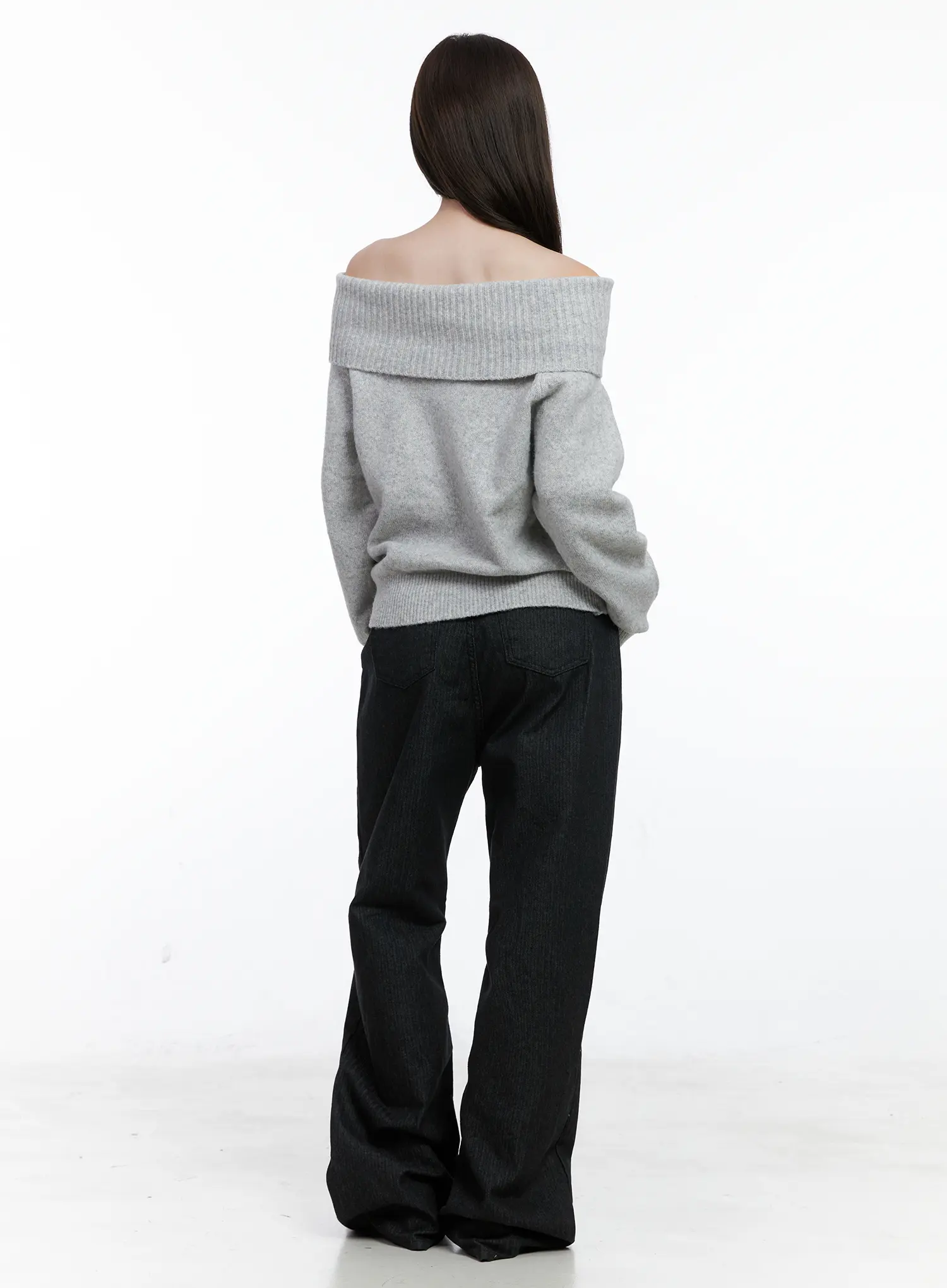 Off-Shoulder Knit Long Sleeve Top CO506 - Image 5