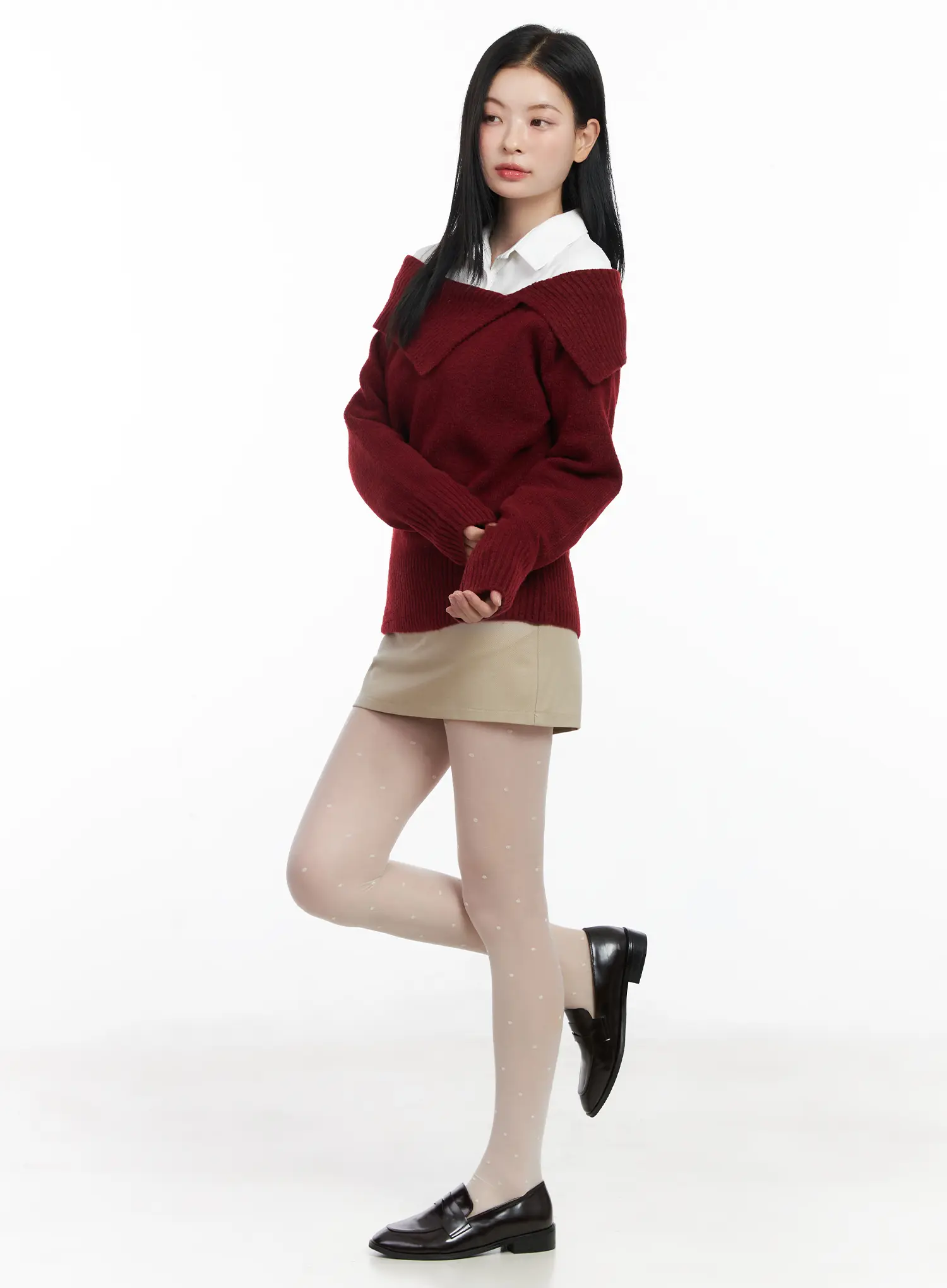 Off-Shoulder Knit Sweater CJ520 - Image 6