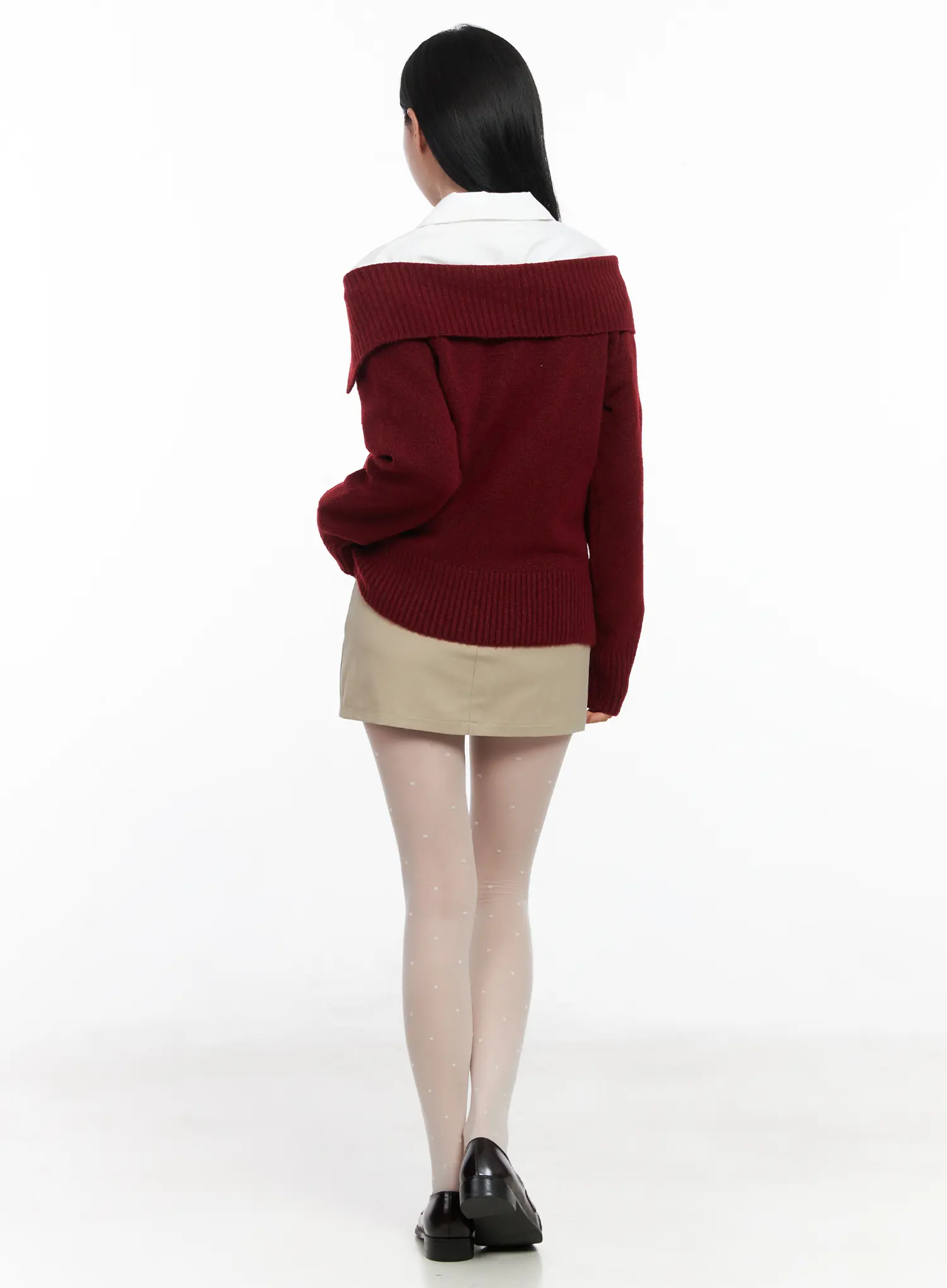 Off-Shoulder Knit Sweater CJ520 - Image 7