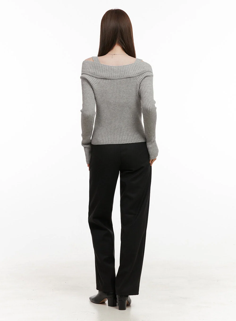 Off Shoulder Knit Sweater OD418 - Image 4