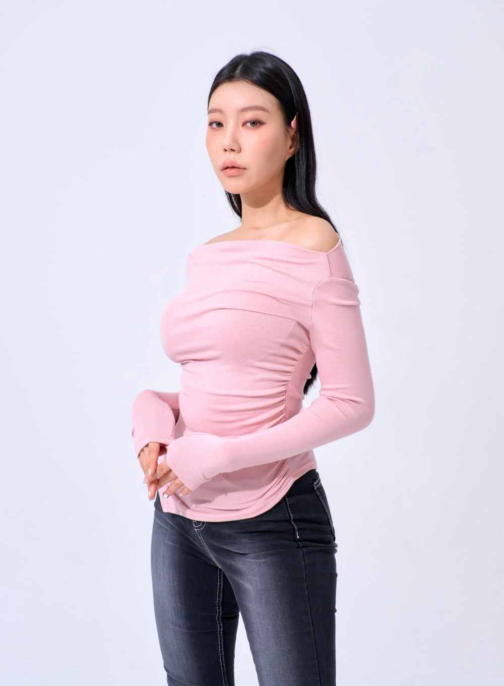 Off-Shoulder Knit Top IA324