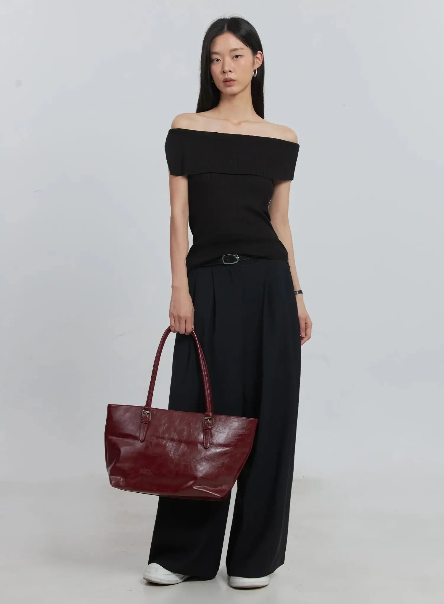 Off-Shoulder Linen Blouse IU512 - Image 2