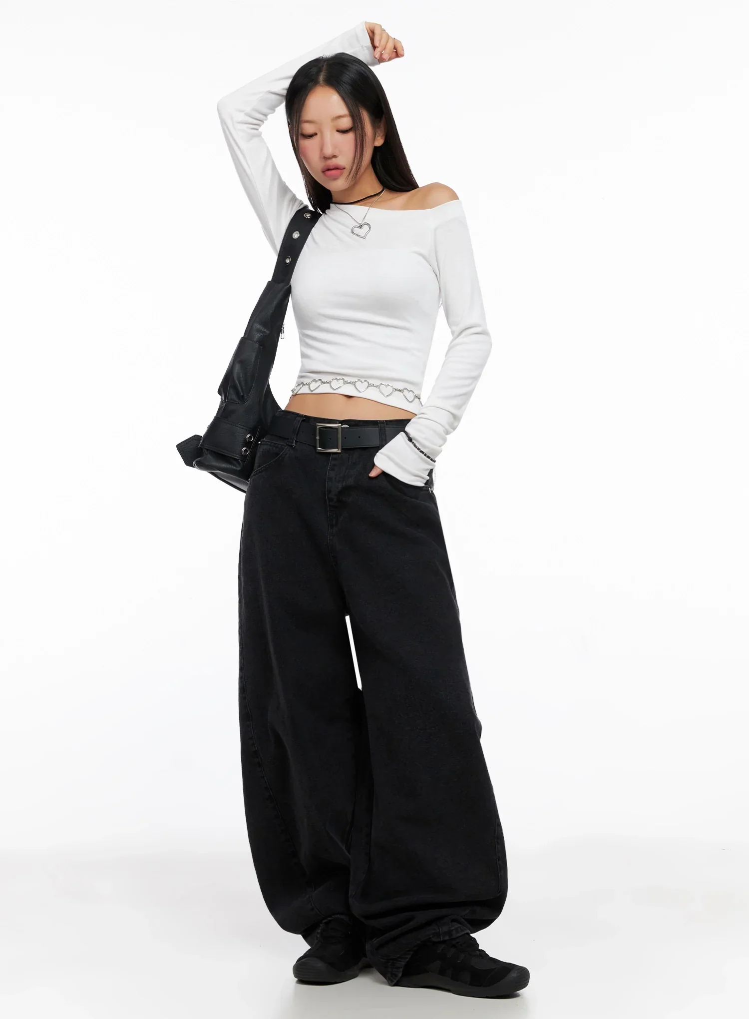 Off-Shoulder Long Sleeve Tee IG528 - Image 9
