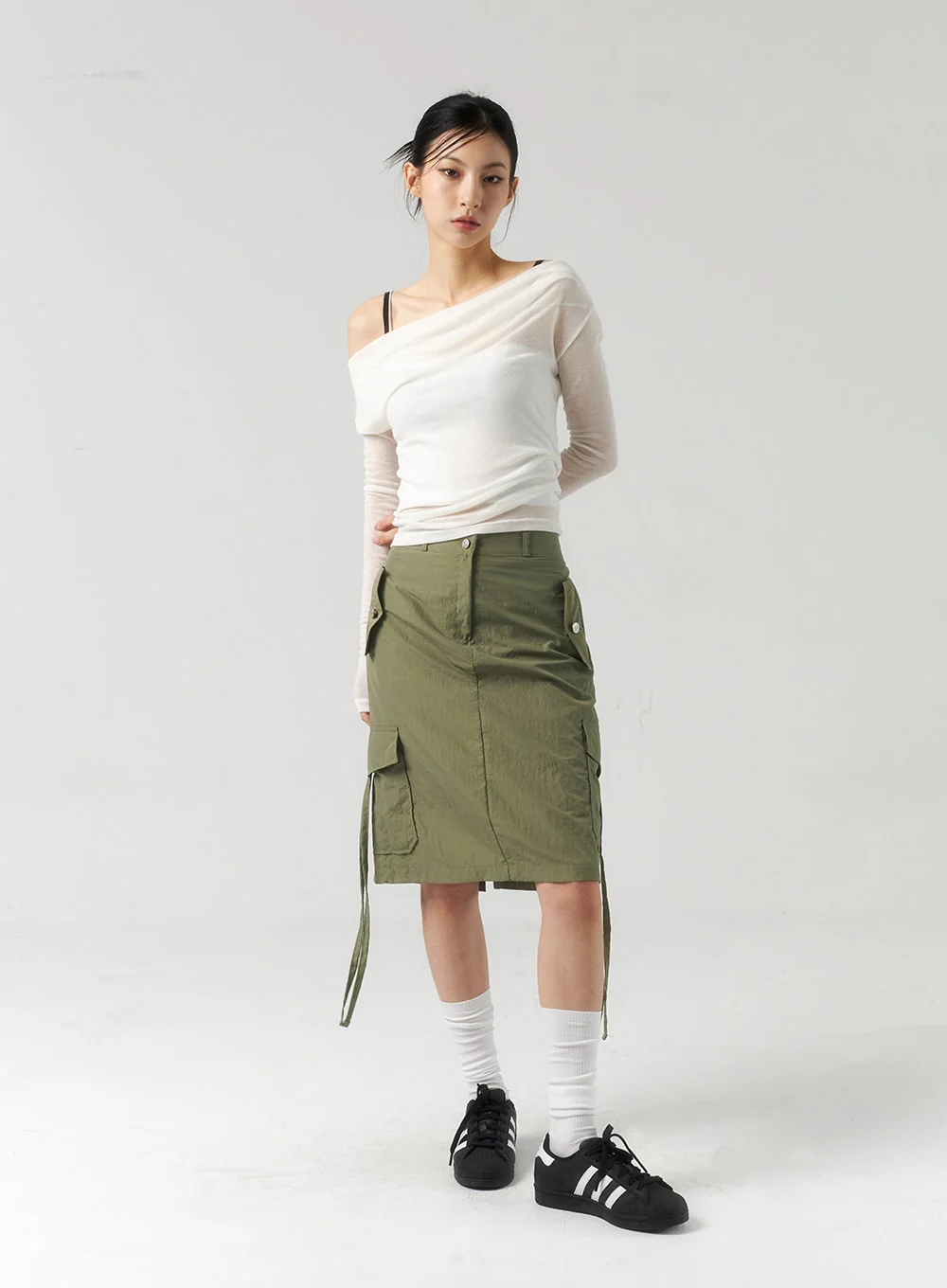 Off-Shoulder Mesh Top CU320 - Image 4