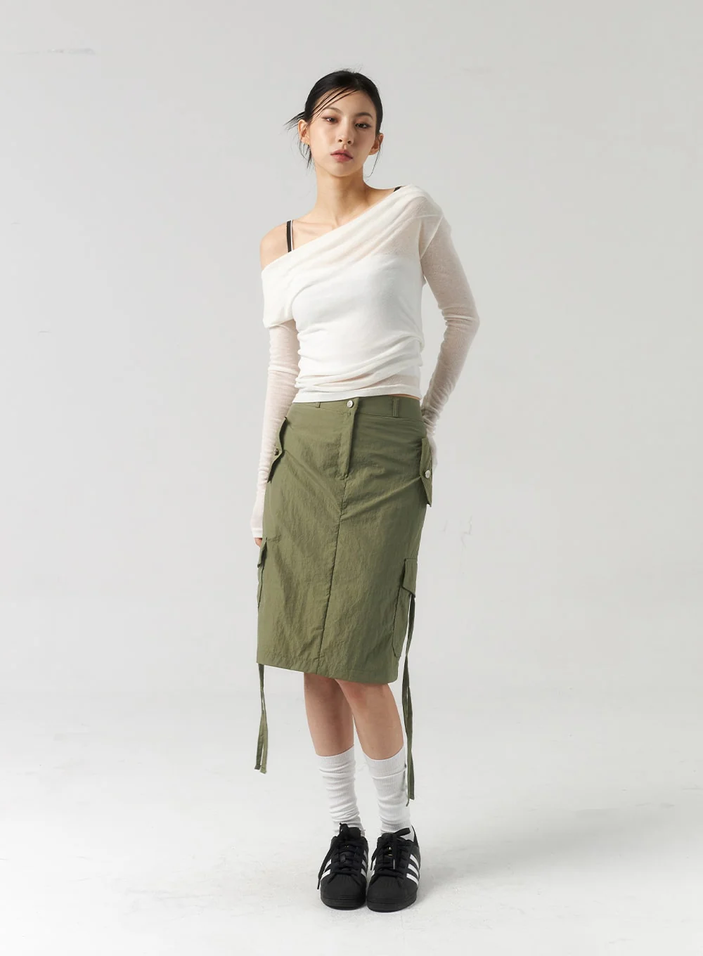 Off-Shoulder Mesh Top CU320 - Image 7