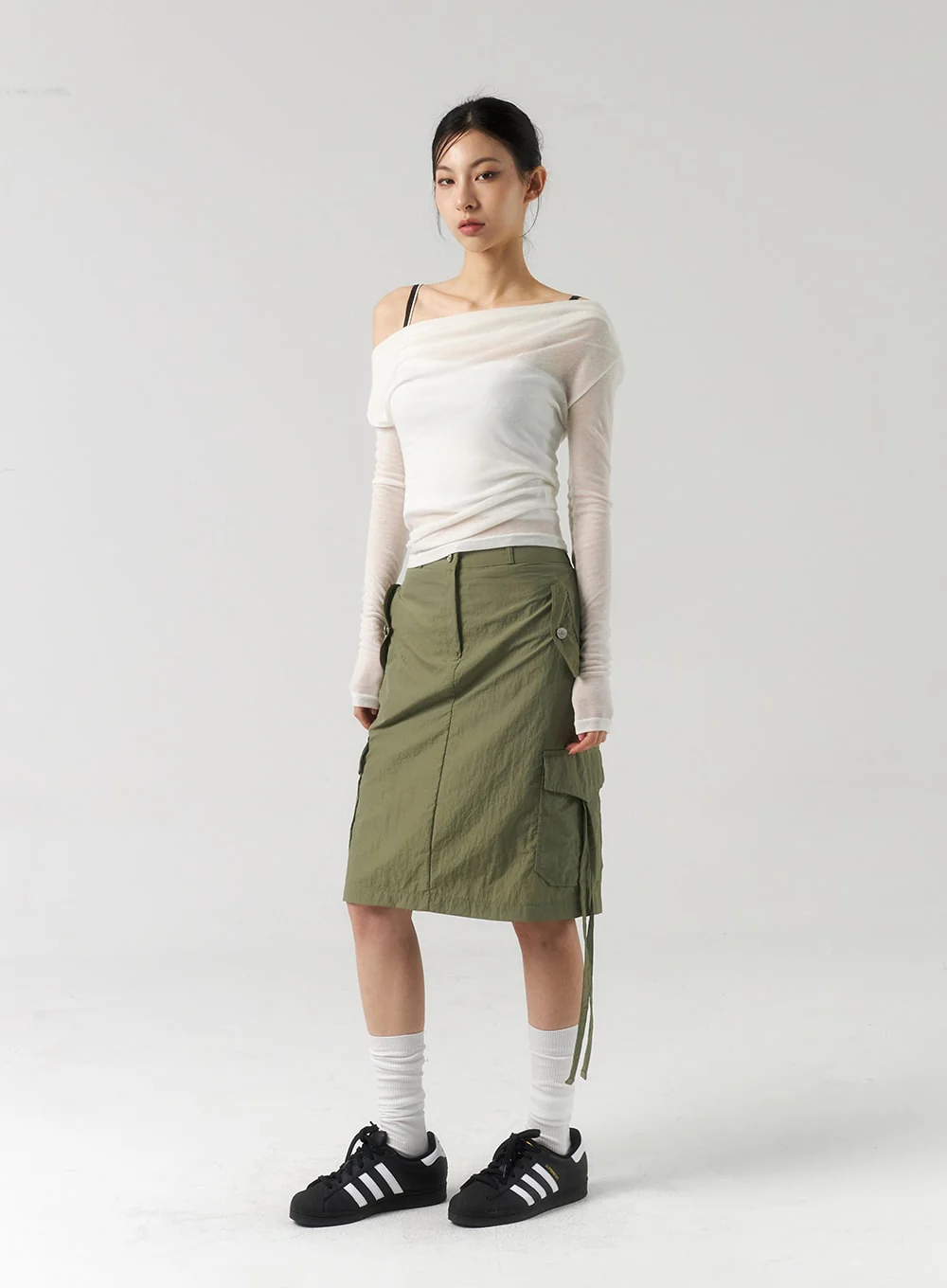 Off-Shoulder Mesh Top CU320 - Image 8