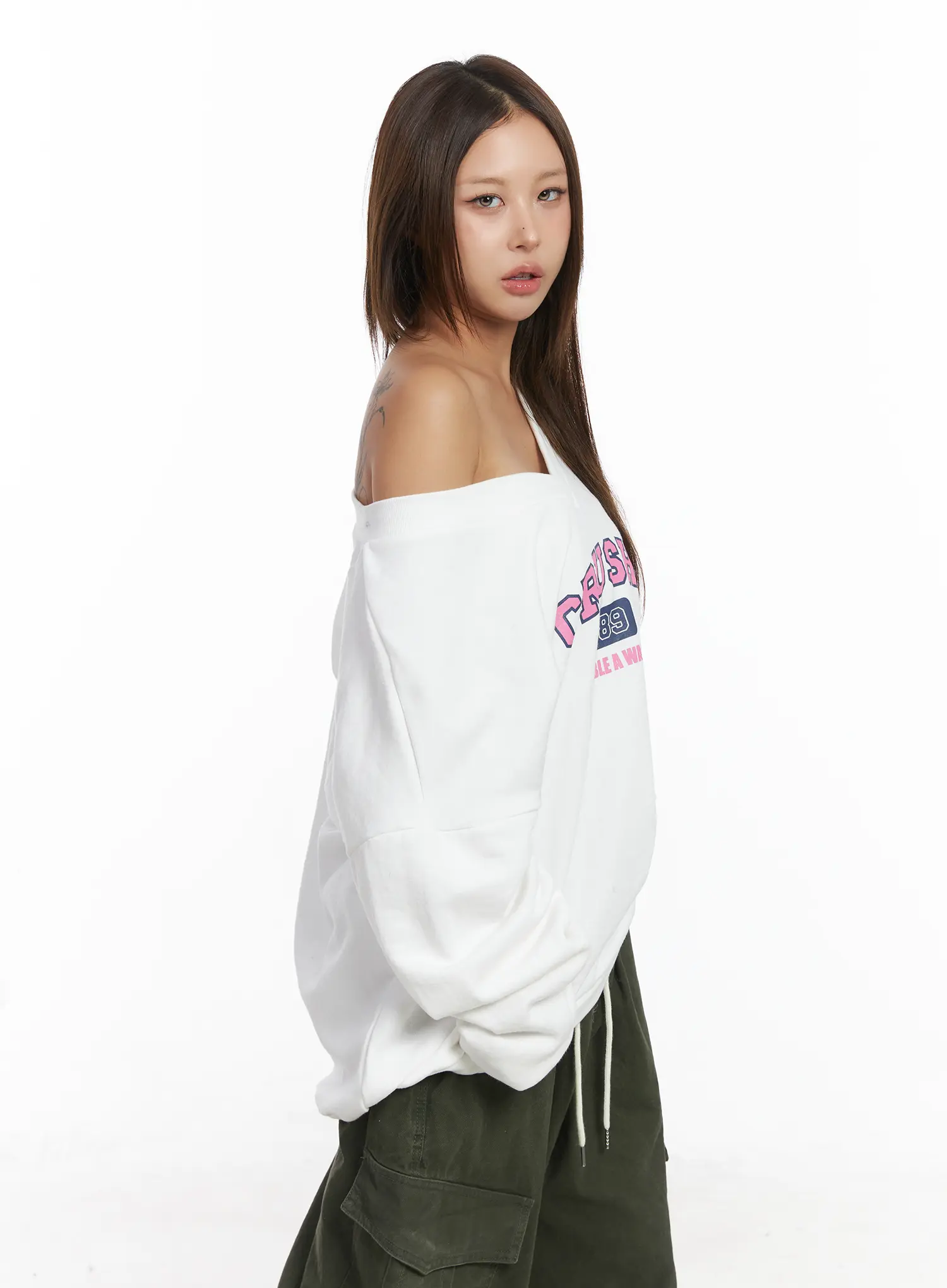 Off-Shoulder Oversized Sweatshirt CJ513 - Image 7