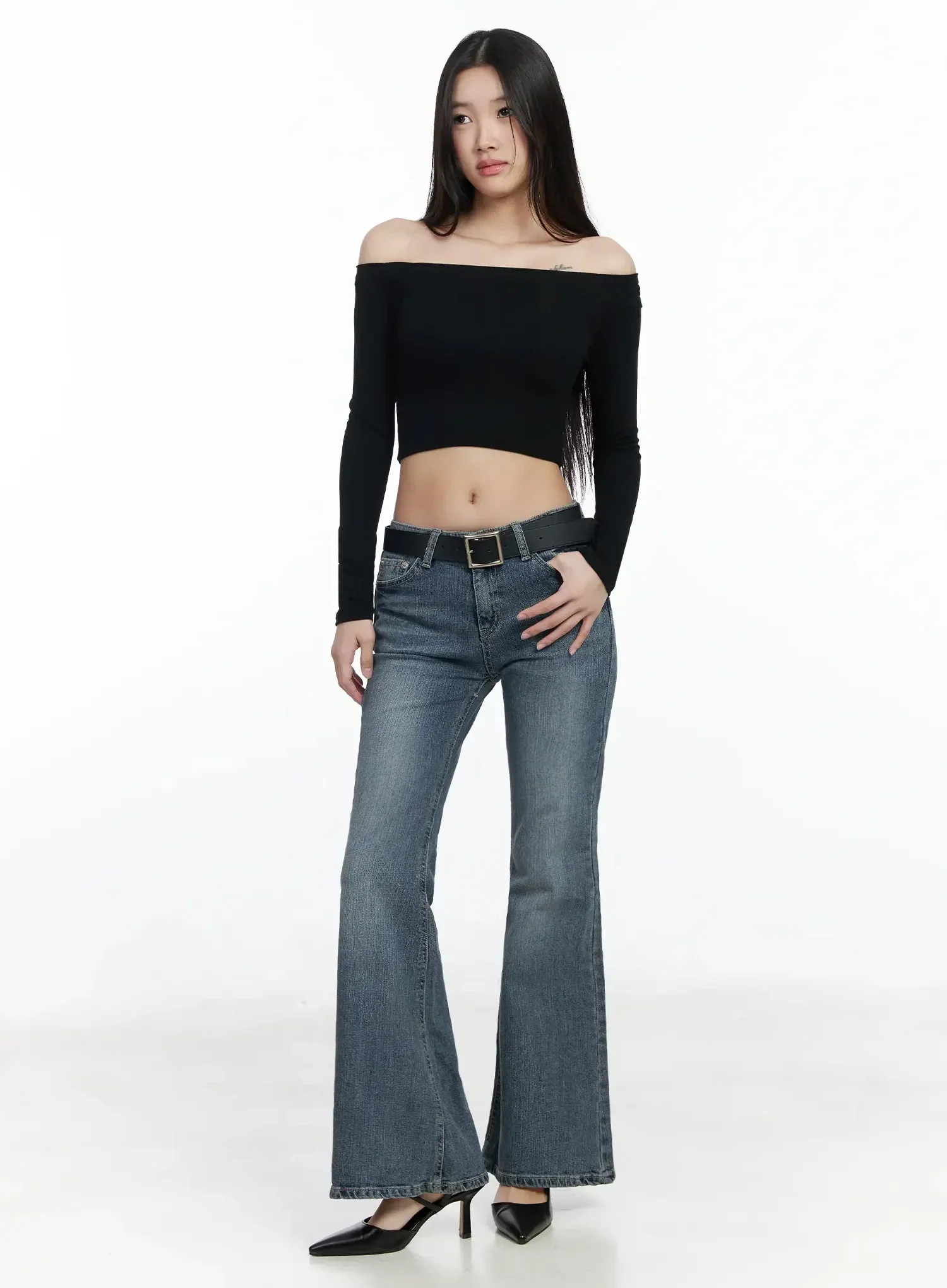 Off-Shoulder Ribbed Crop Top IM503 - Image 6