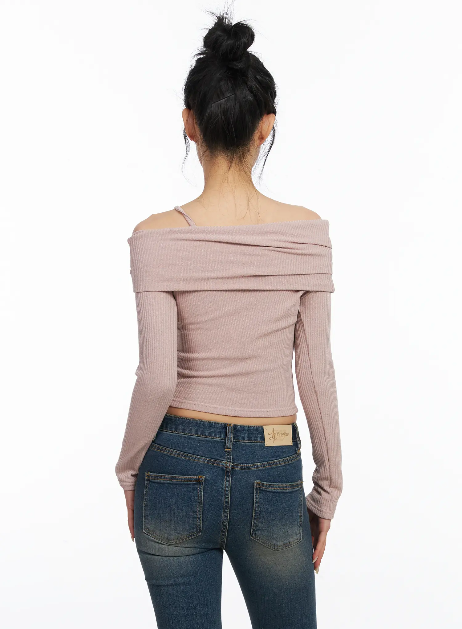 Off-Shoulder Ribbon Crop Top CJ523 - Image 10