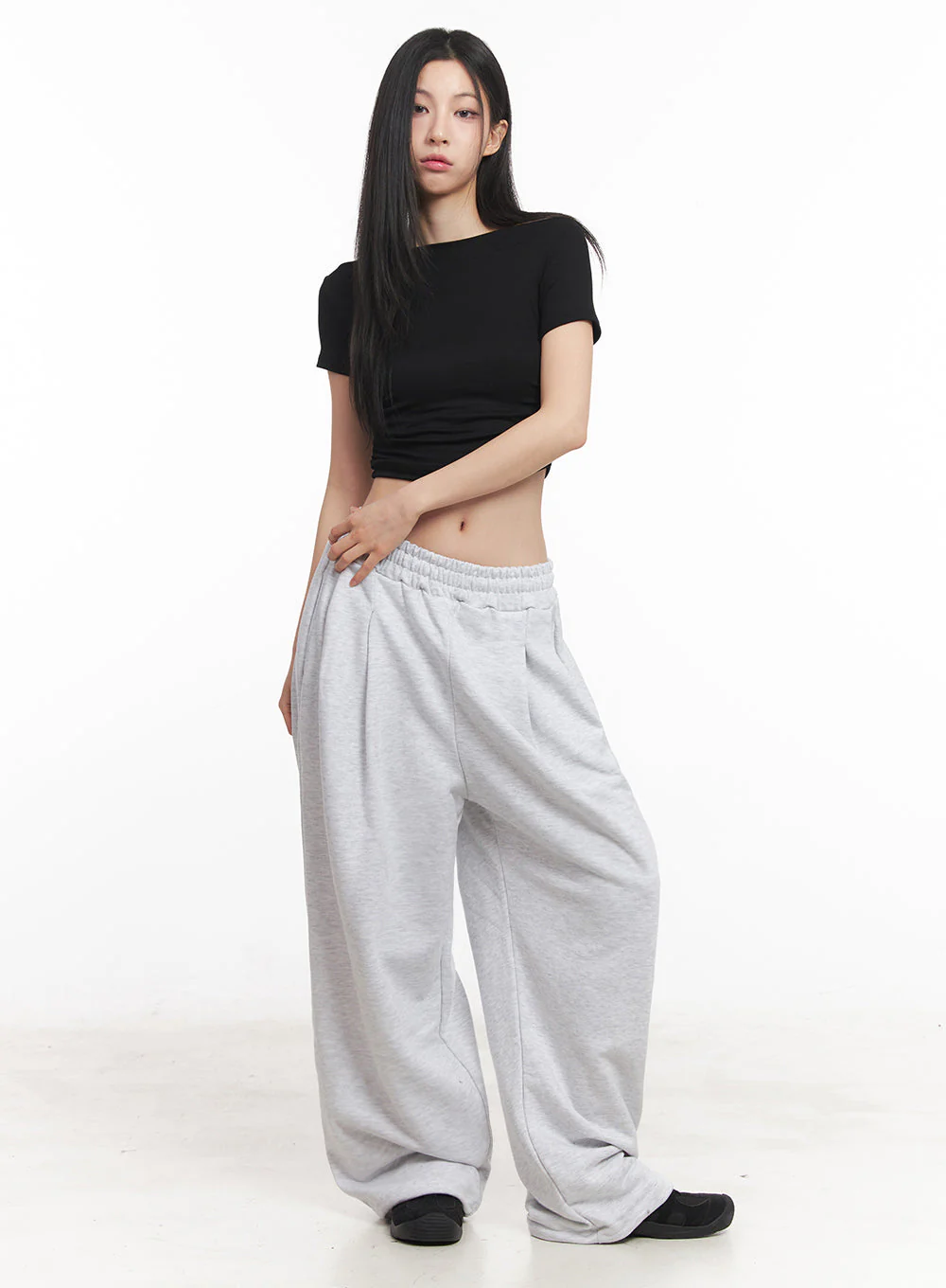 Off-Shoulder Shirred Crop Tee IY516 - Image 5