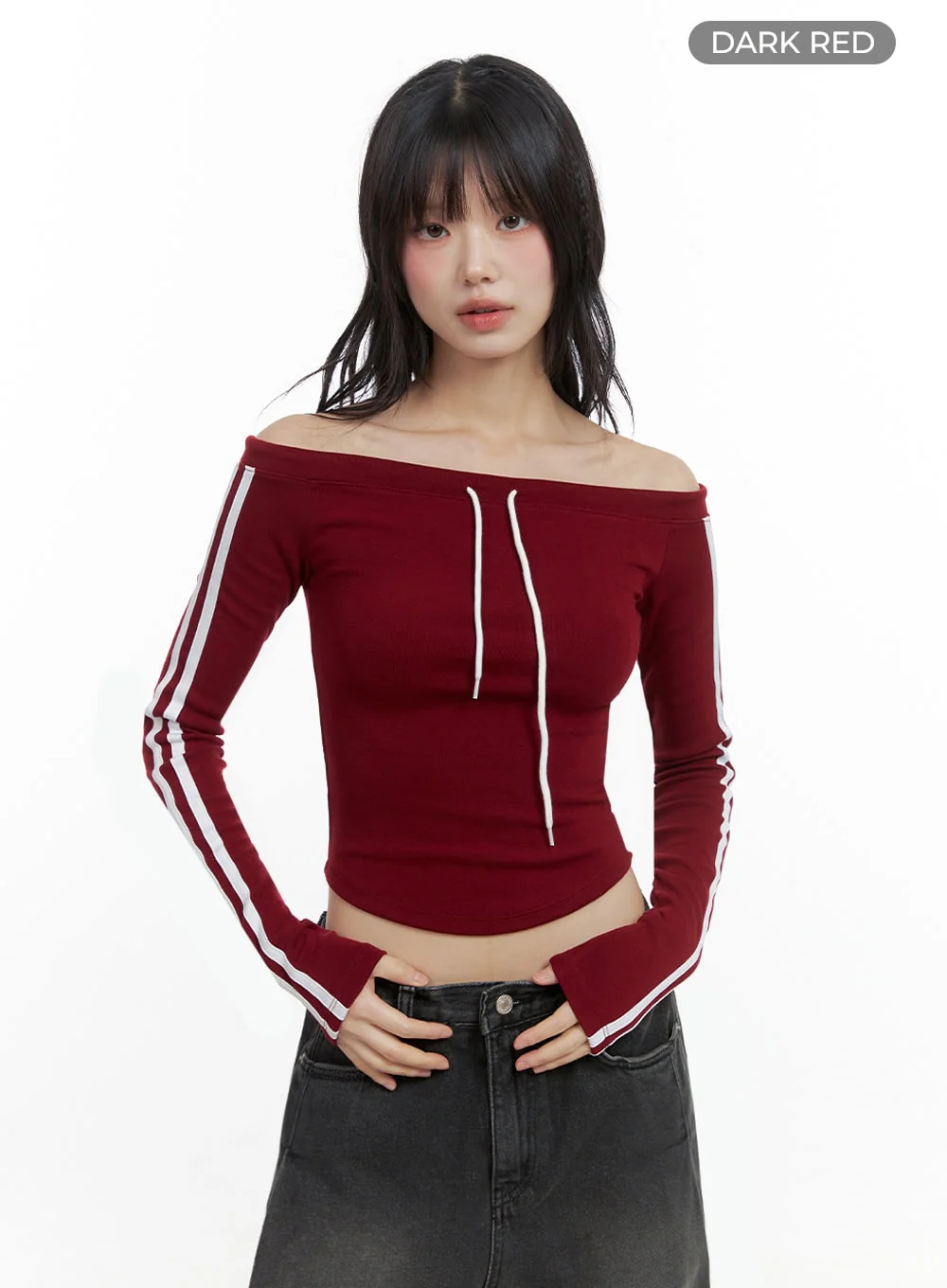 Off-Shoulder String Crop Top IO430 - Image 11