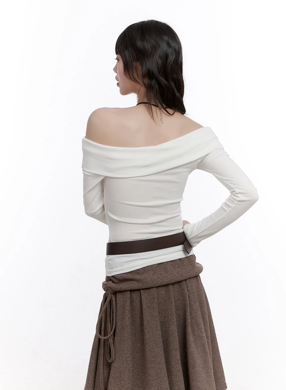 Off-Shoulder Twist Long-Sleeve Top CF511 - Image 8